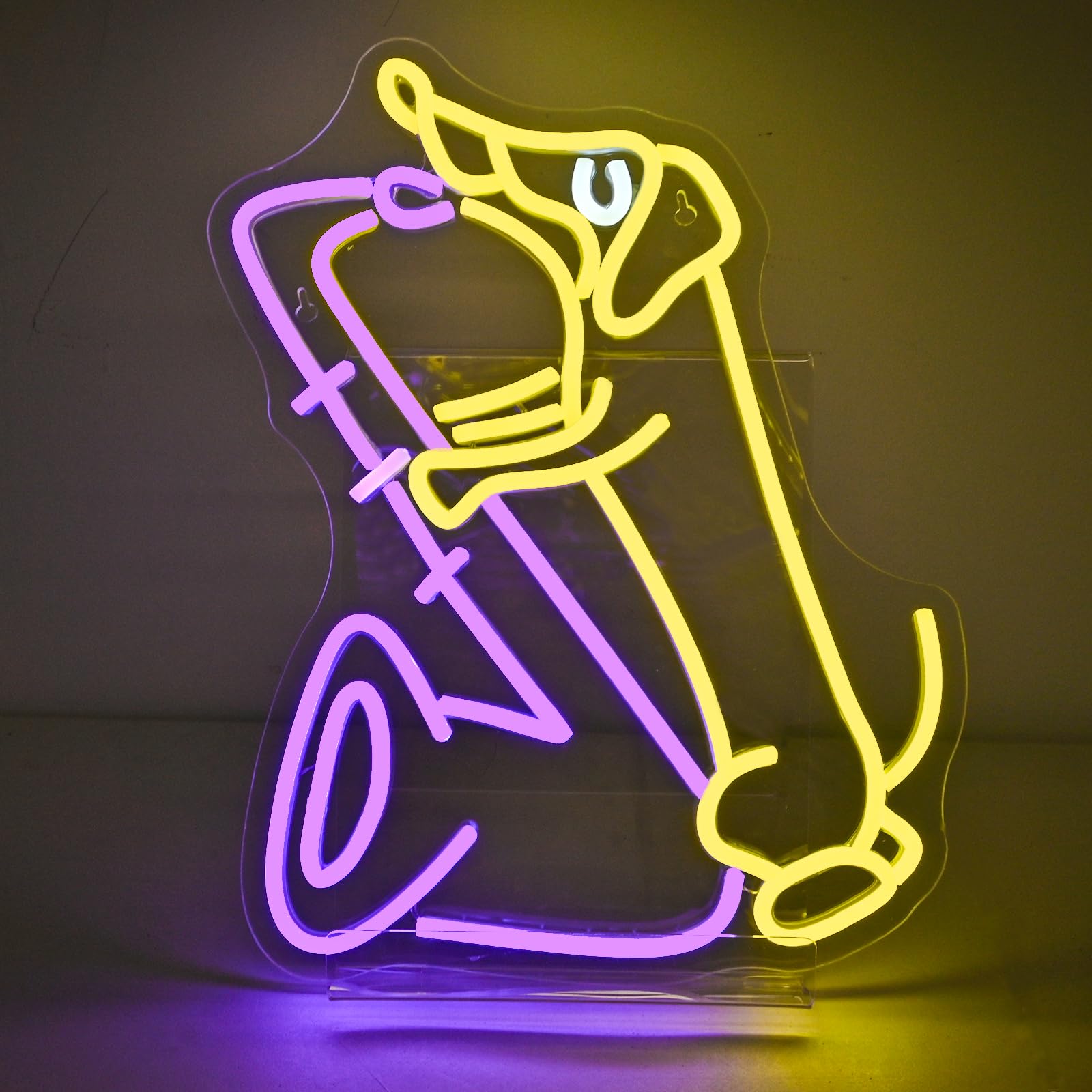 JURONGYILU LED Neon Sign, Jazz Dachshund with Saxophone, USB Powered, 16.5inx12.5in, Colorful Acrylic, Model HZ-WX-NL