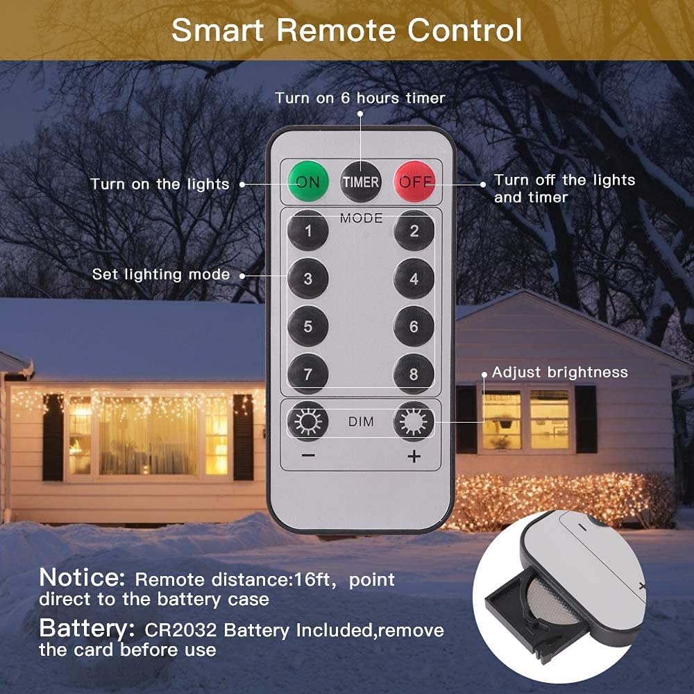 Admitrack Fairy String Lights, 120 Led, 8 Modes, Battery Operated, Waterproof, Copper Wire, Christmas Lights, Party Lights