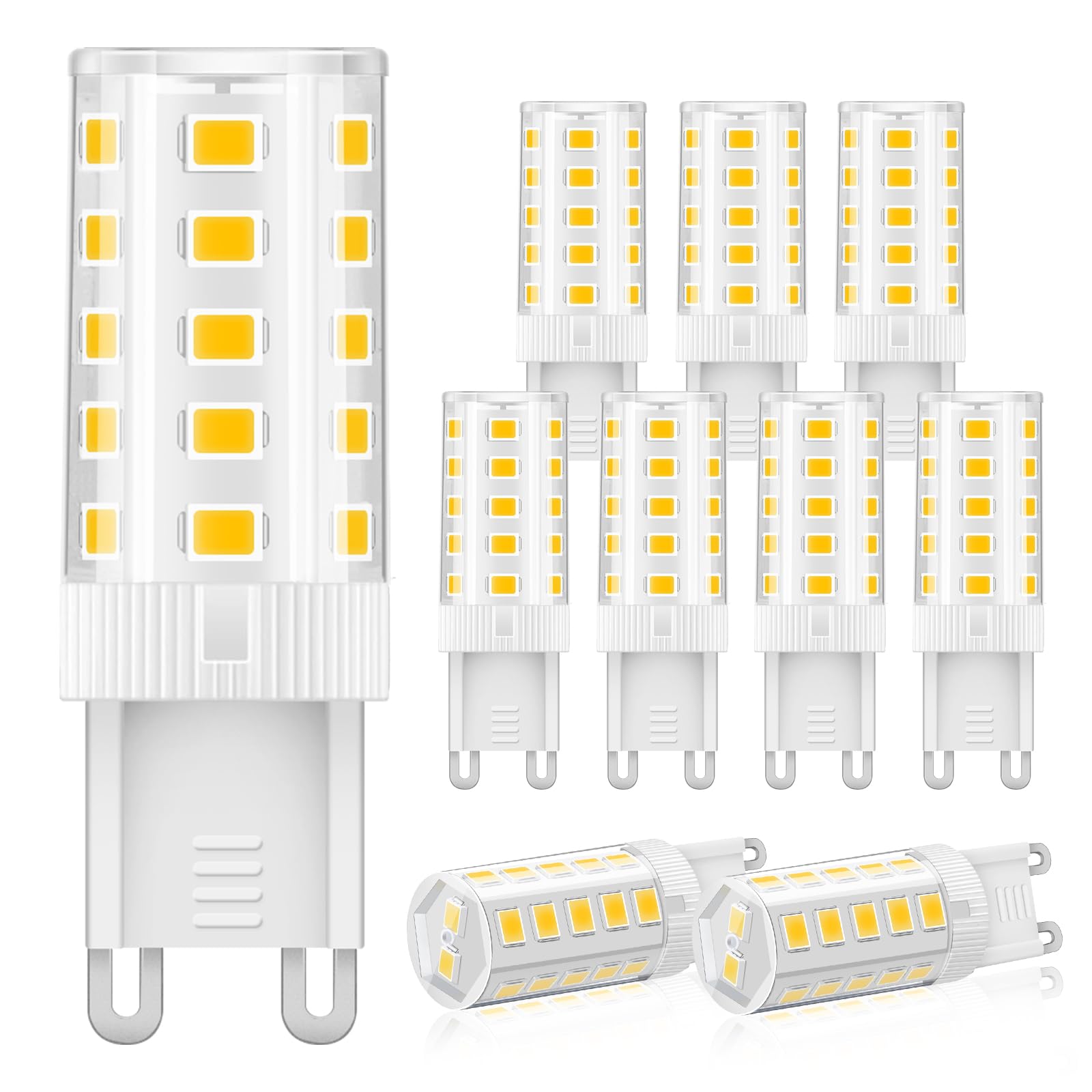 Topleder G9 Led Bulb Daylight 3W, 5000K Non-Dimmable, 30 Watt T4 G9 Halogen Equivalent, 120V No-Flicker, Chandelier Lighting 400
