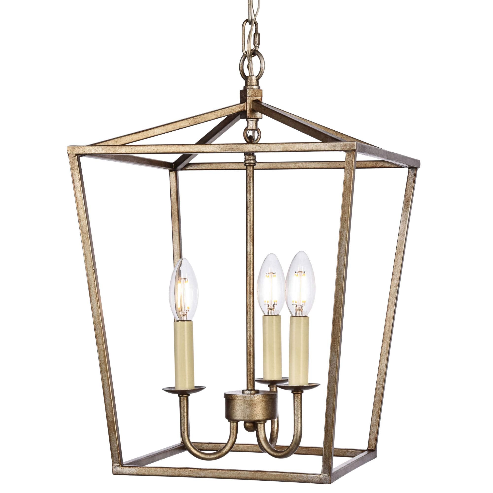 Elegant Lighting Maddox Collection 3 Light Pendant Lamp in Vintage Silver Finish - 12.5''D x 18.25''H