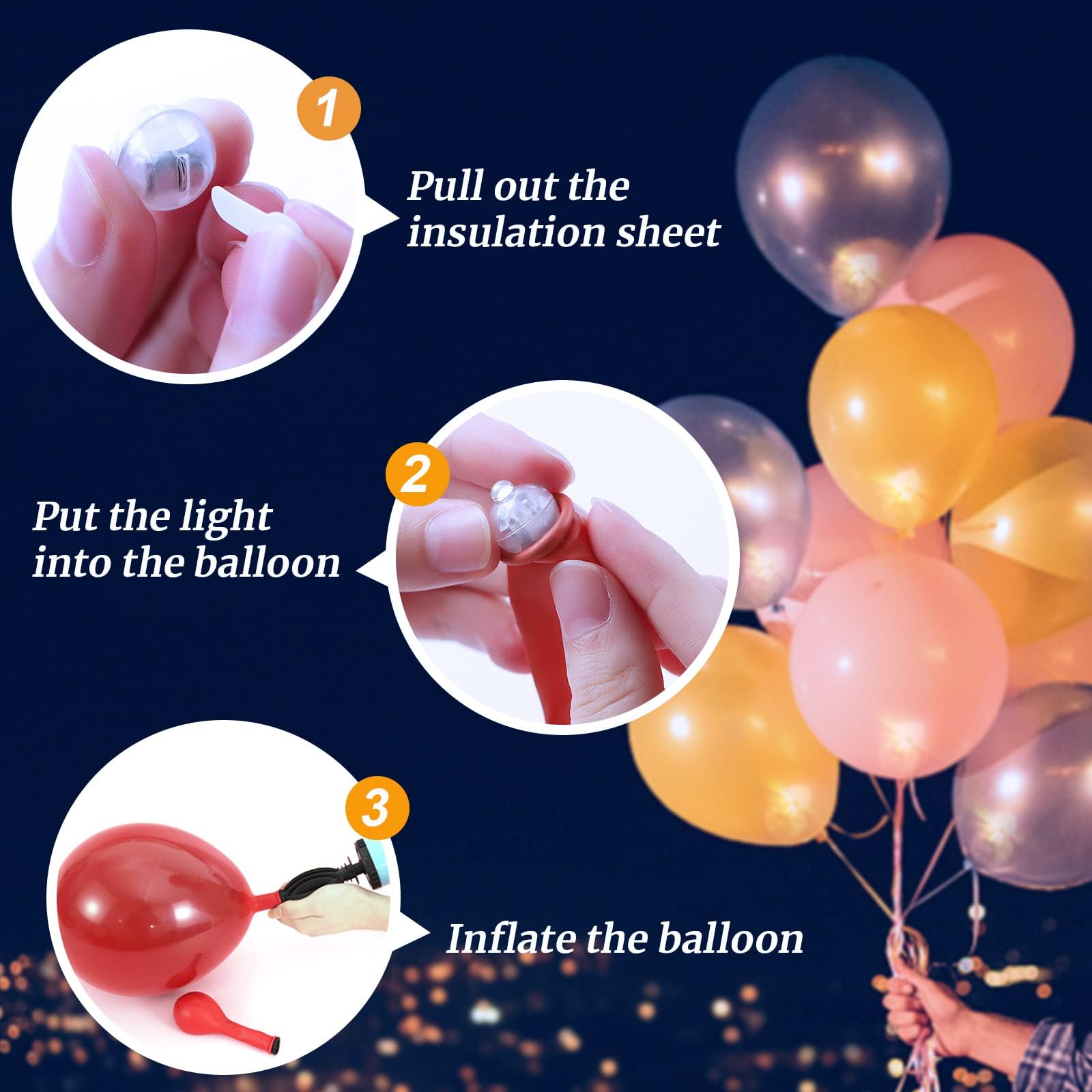 Aogist 50 Pcs Warm White Hanging Balloon Light, Mini Ball Lamp Round Tiny Led Light For Paper Lanterns Glass Balloons Indoor Bir