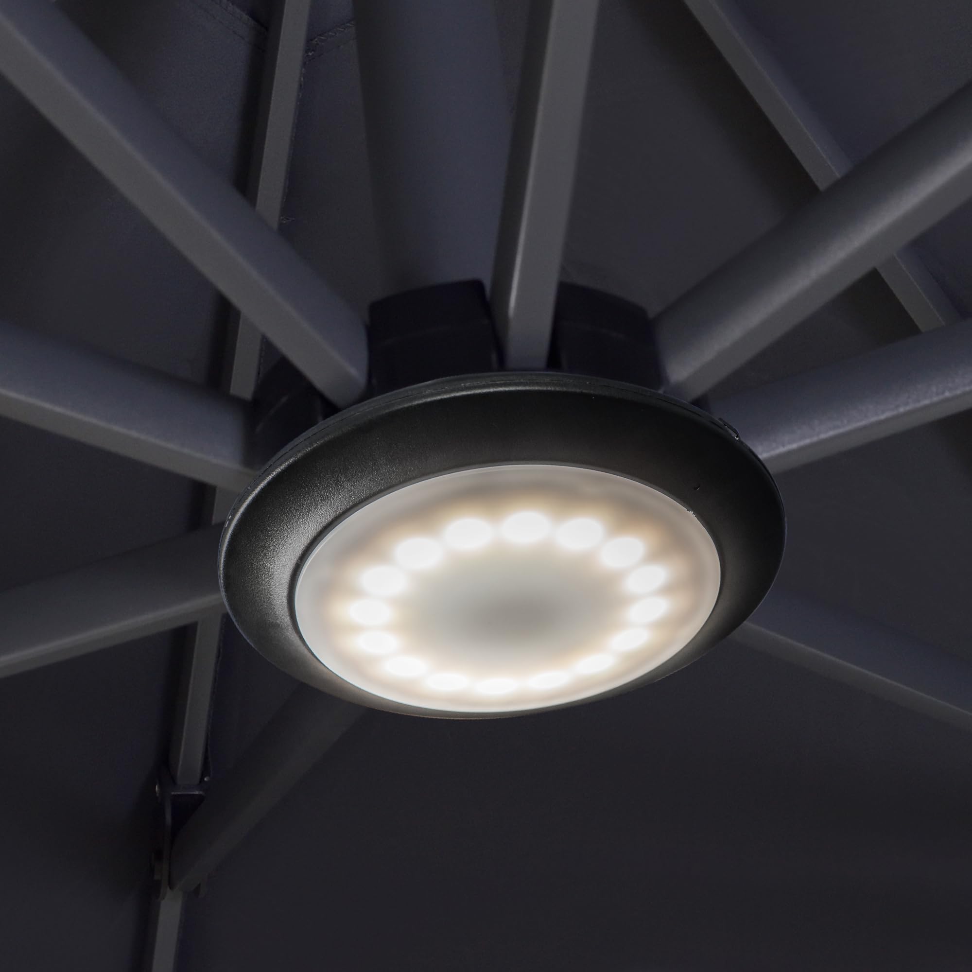 PURPLE LEAF Patio Umbrella Light with Remote Control Rechargeable with 12 Colors, Cantilever Umbrella Lamp Used for Camping Tent