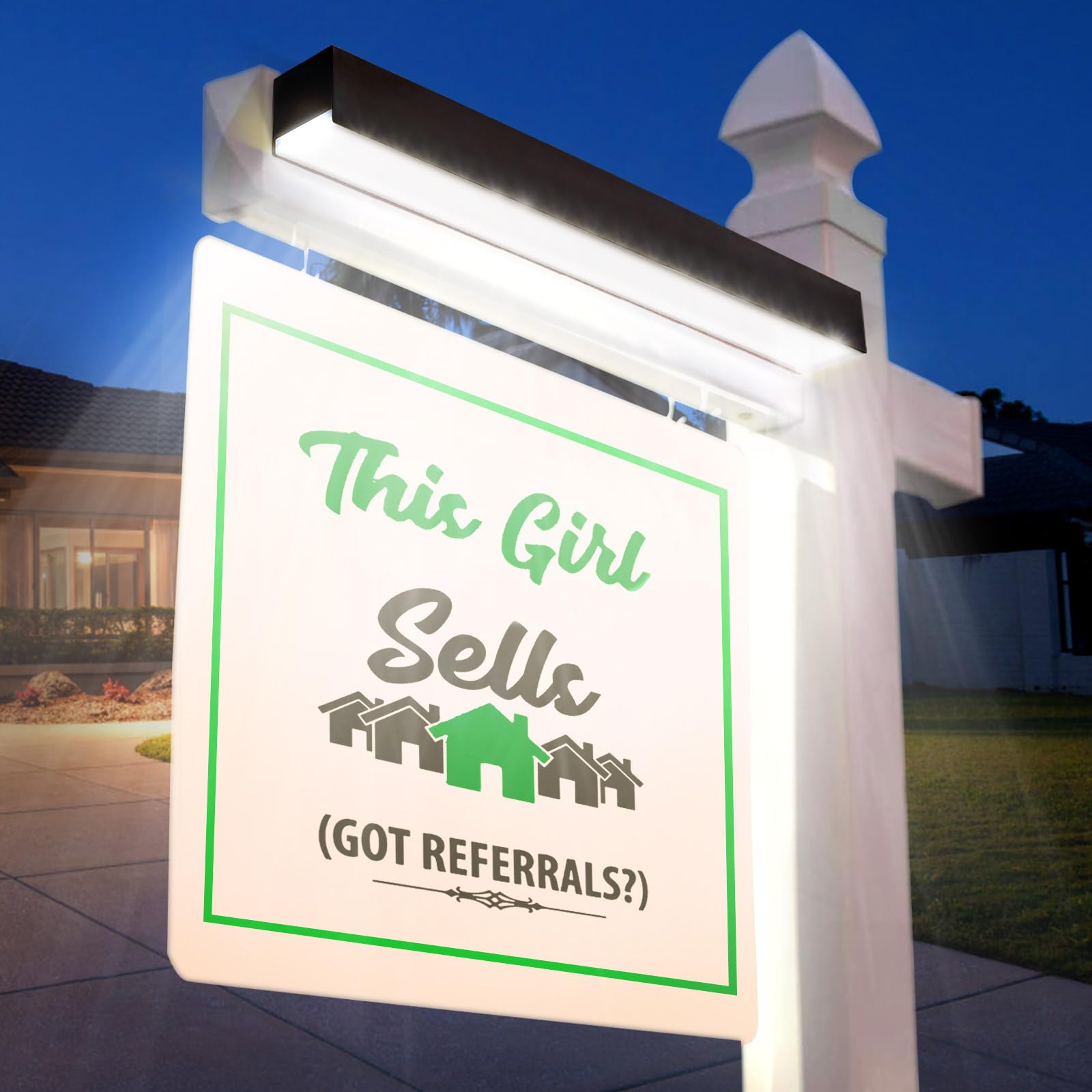 LUHLEE Solar Sign Light Outdoor, Ultra Bright Address Lights 2Pack, Waterproof LED Outdoor Sign Lighting for Real Estate Sign Po