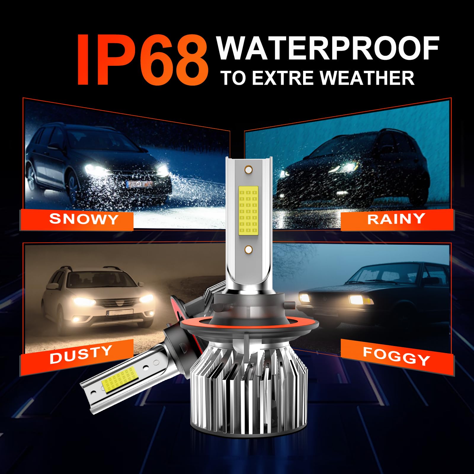 ENJOYAKOM Compatible for Ford Explorer 2006 2007 2008 2009 2010, High Low Beam Fog Lights Bulbs Combo 6500K White Plug-and-Play,