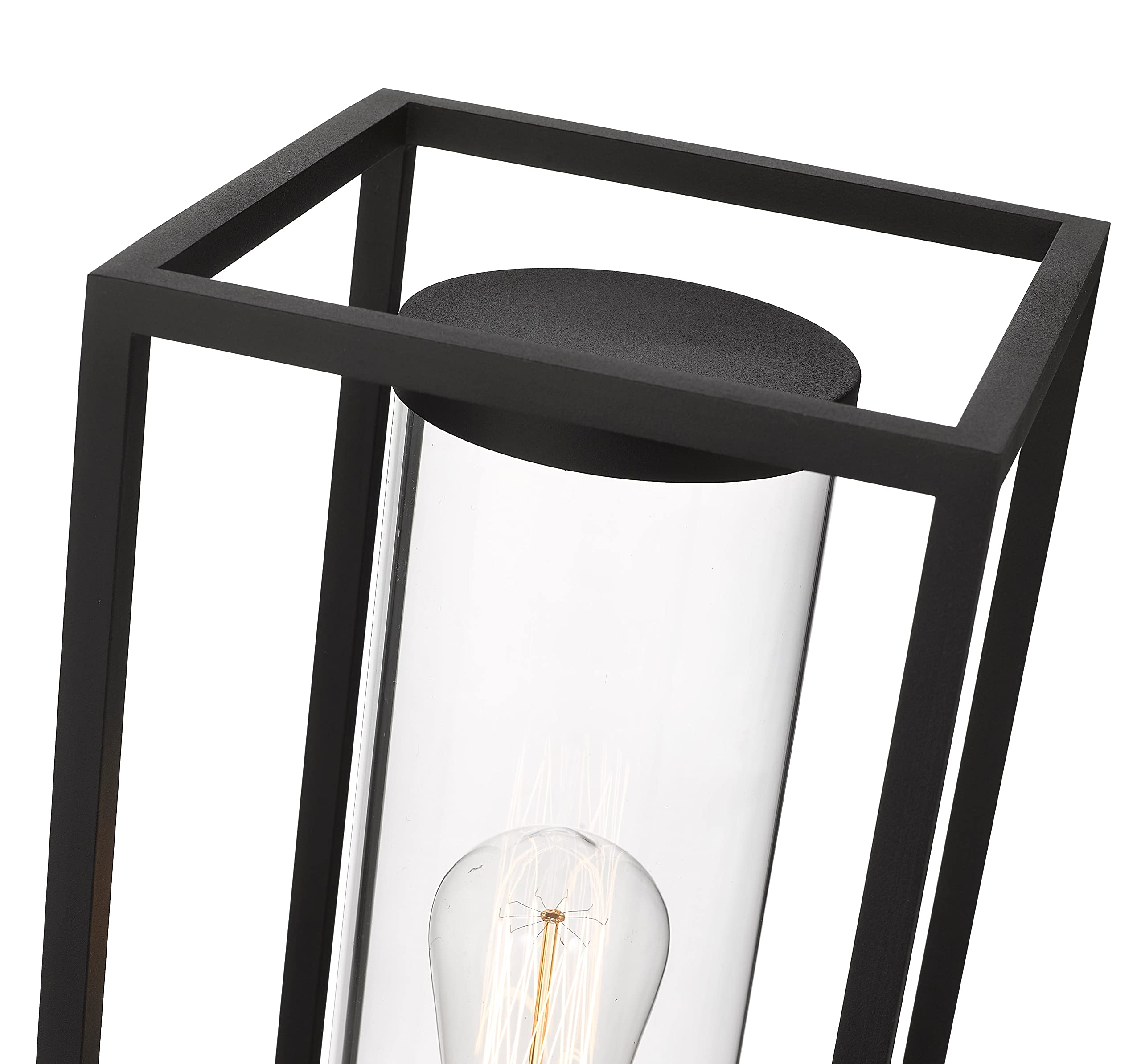 Z-Lite Outdoor Post Mount Fixture, 1 Light, Glass, Black, Model 584PHMR-BK