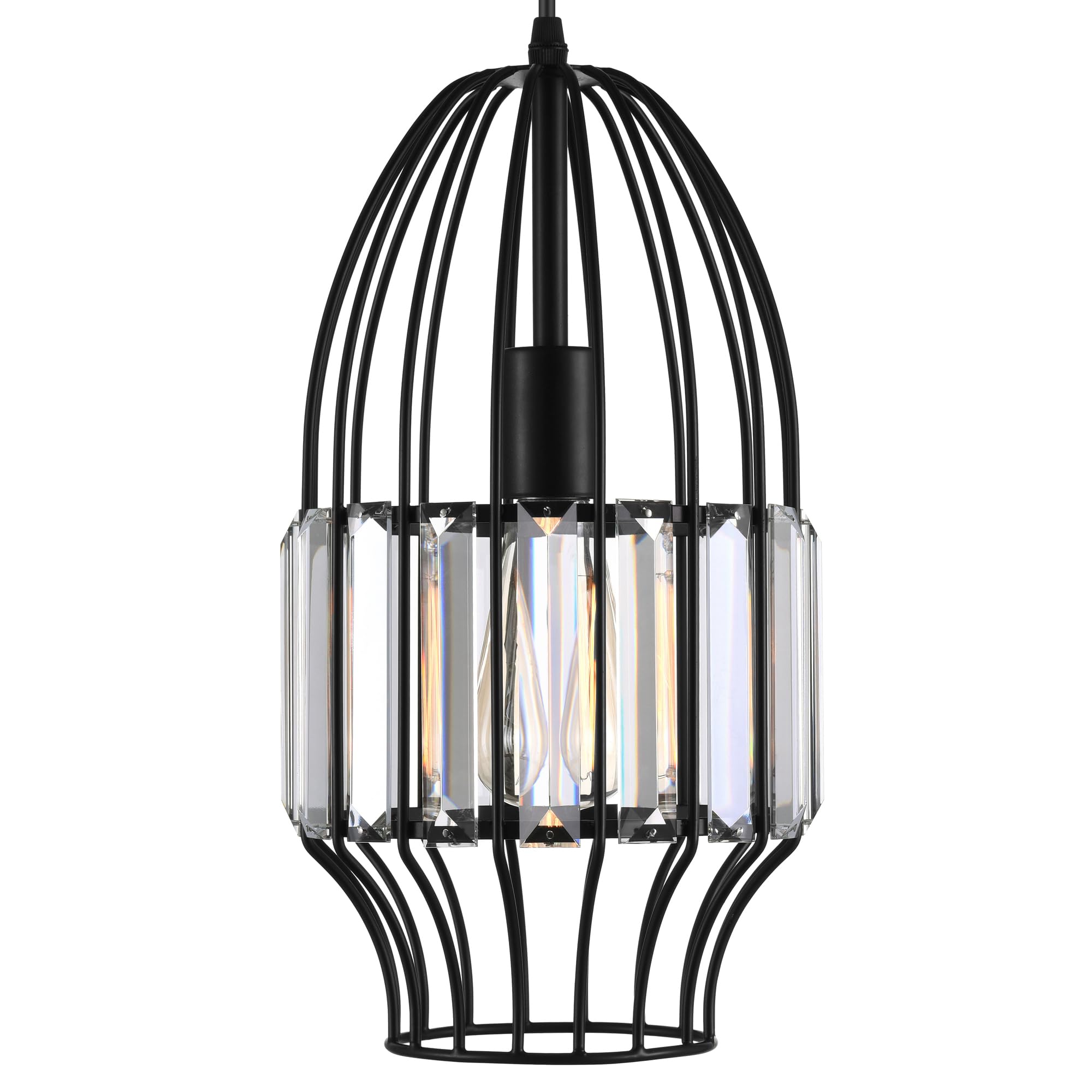 Cwi Lighting Alethia Black Metal Mini Pendant Light - Contemporary 1 Light Design