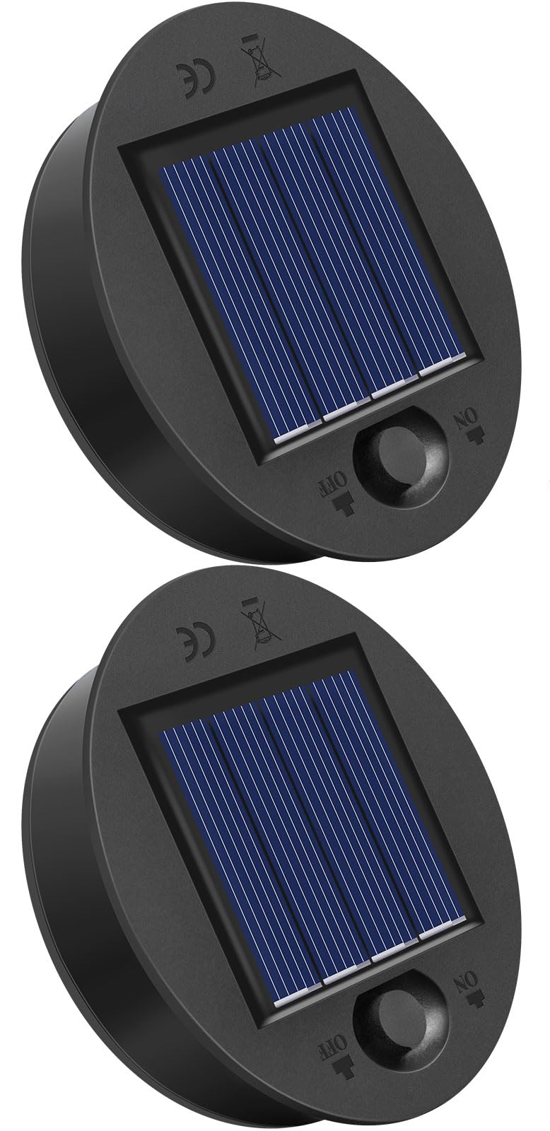 Misawce 2 Pack Replacement Solar Light Top For Outdoor Lanterns, 2.76 Inches, Black Plastic