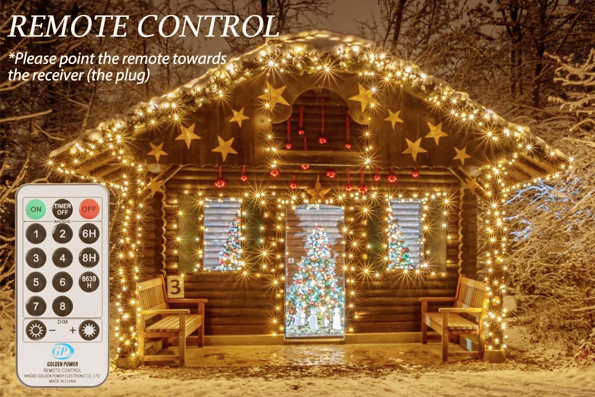 Solhice 200Ft Christmas Lights Outdoor With Remote, 600 Led Waterproof Christmas Tree String Lights Plug In, Twinkle Lights For