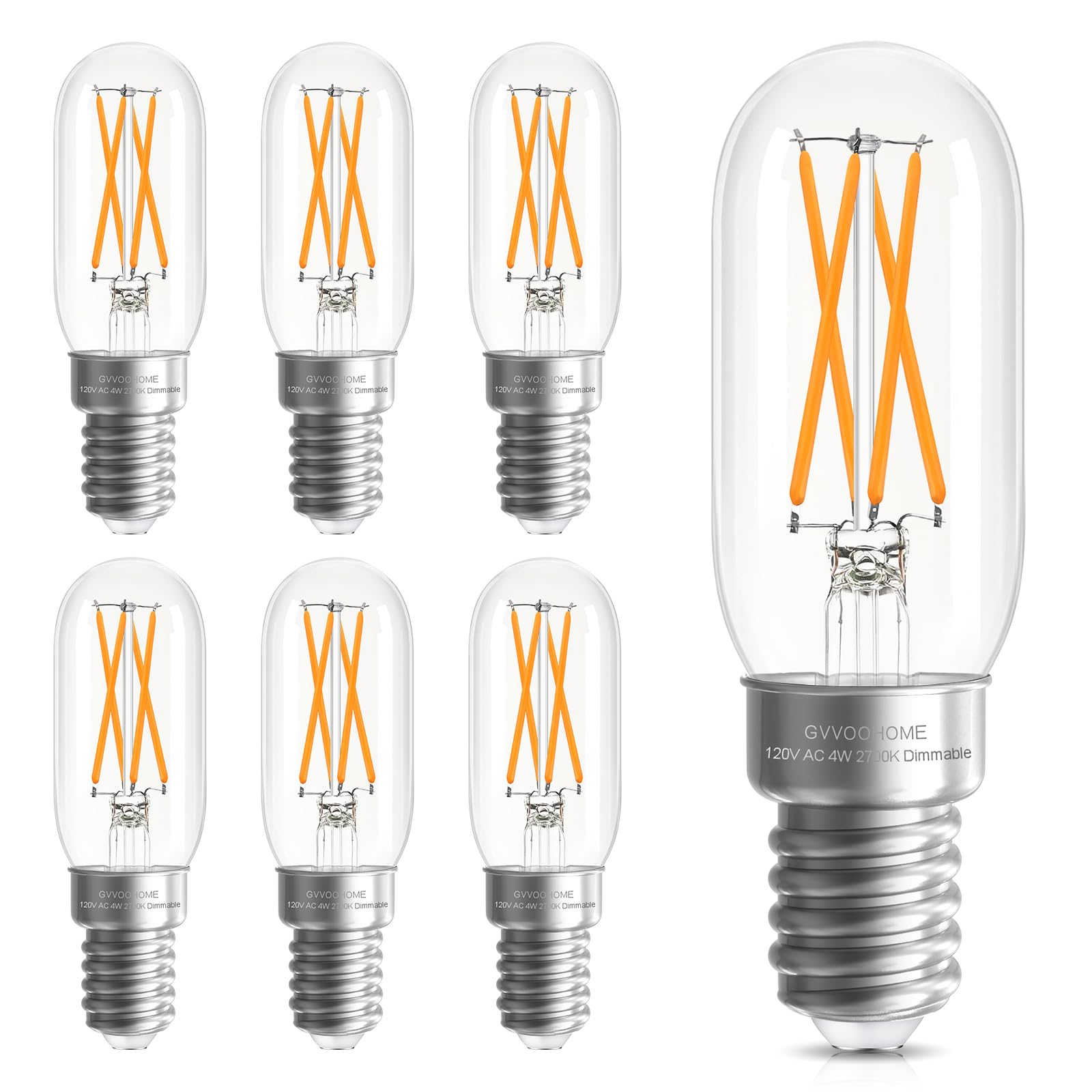 GvvooHome E12 Candelabra Bulb Dimmable, T6 T25 E12 LED Bulb 2700K Warm White, 40 watt Equivalent for Chandeliers, Ceiling Fan, 9