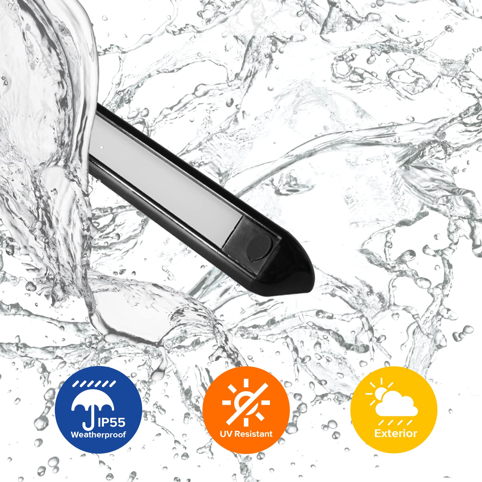 Dream Lighting RV Exterior Awning Light Fixture 12V LED Waterproof 9.84 Inch Amber Light Black Shell Model 1754f578