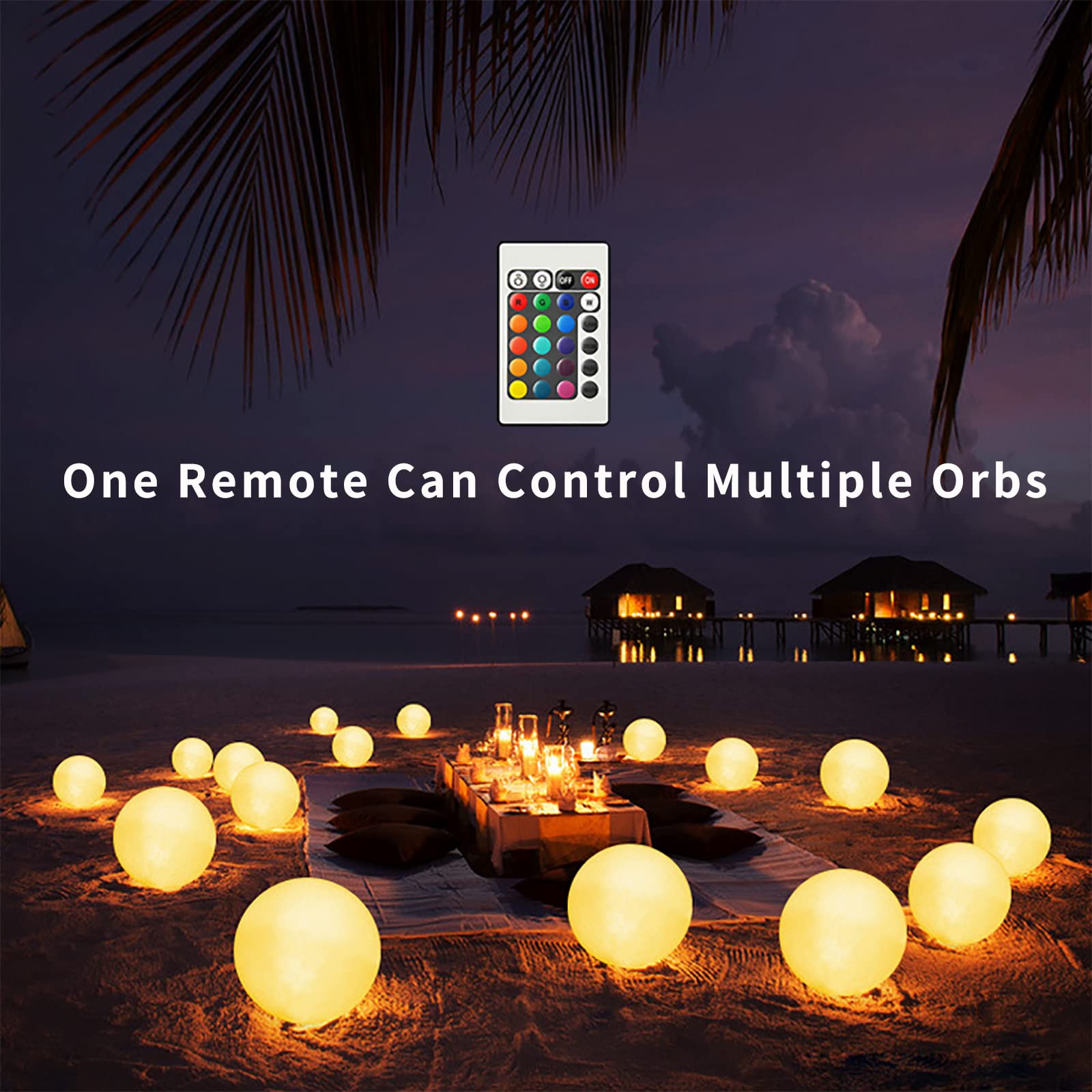 Censinda 8-Inch Led Glowing Ball Light, 16 Color Changing Mood Lamp With Remote Control