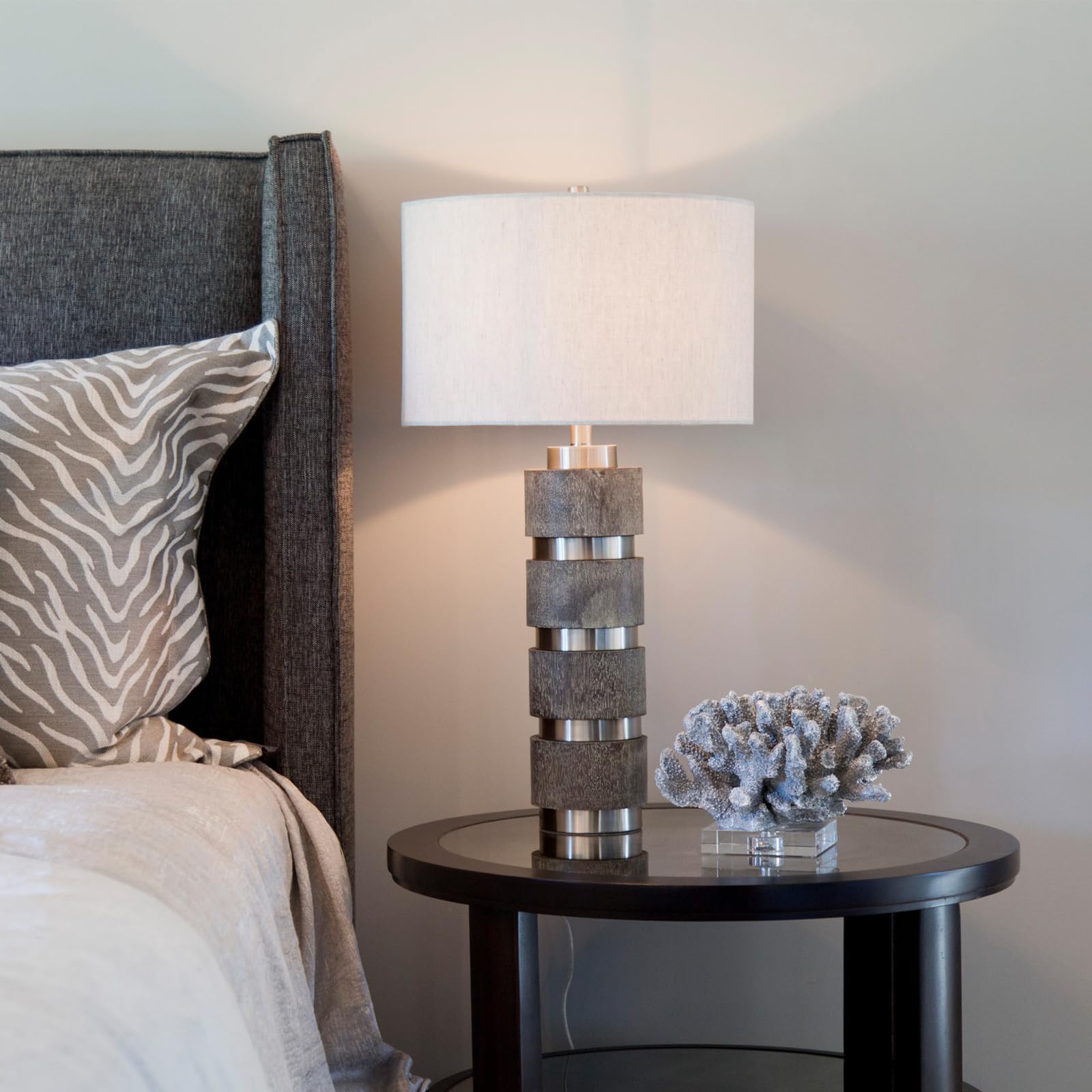 Wellmet 14''X14''X11'' Assembly Required Lampshade For Table Lamp, Bedside Lamp, Floor Lamp, Fabric Drum Lampshade Classic Moder