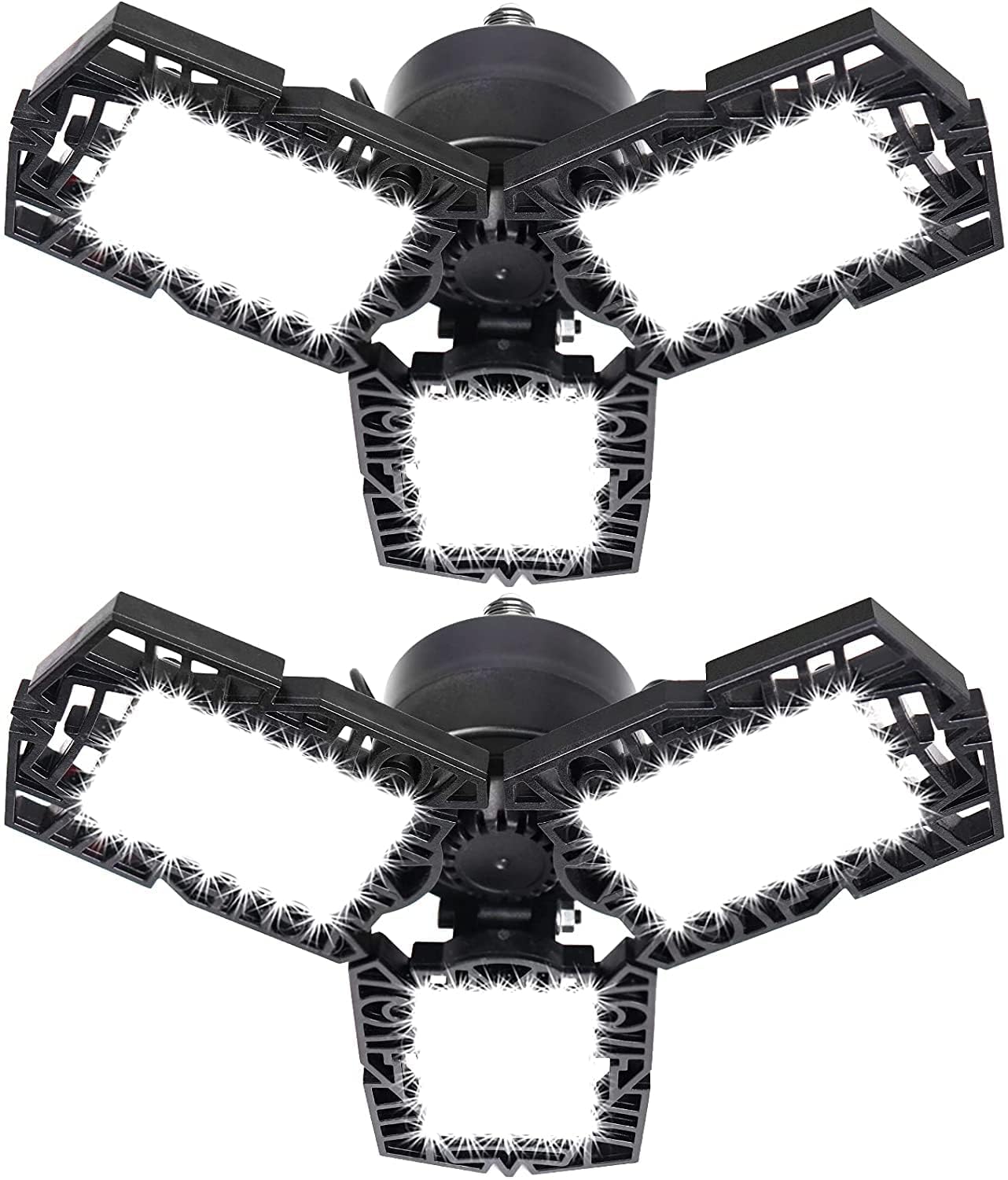 ANYPOWK LED Garage Lights 50W - 5000 Lumen 6500K Daylight, Three Leaf Led Garage Ceiling Lighting -2 Pack