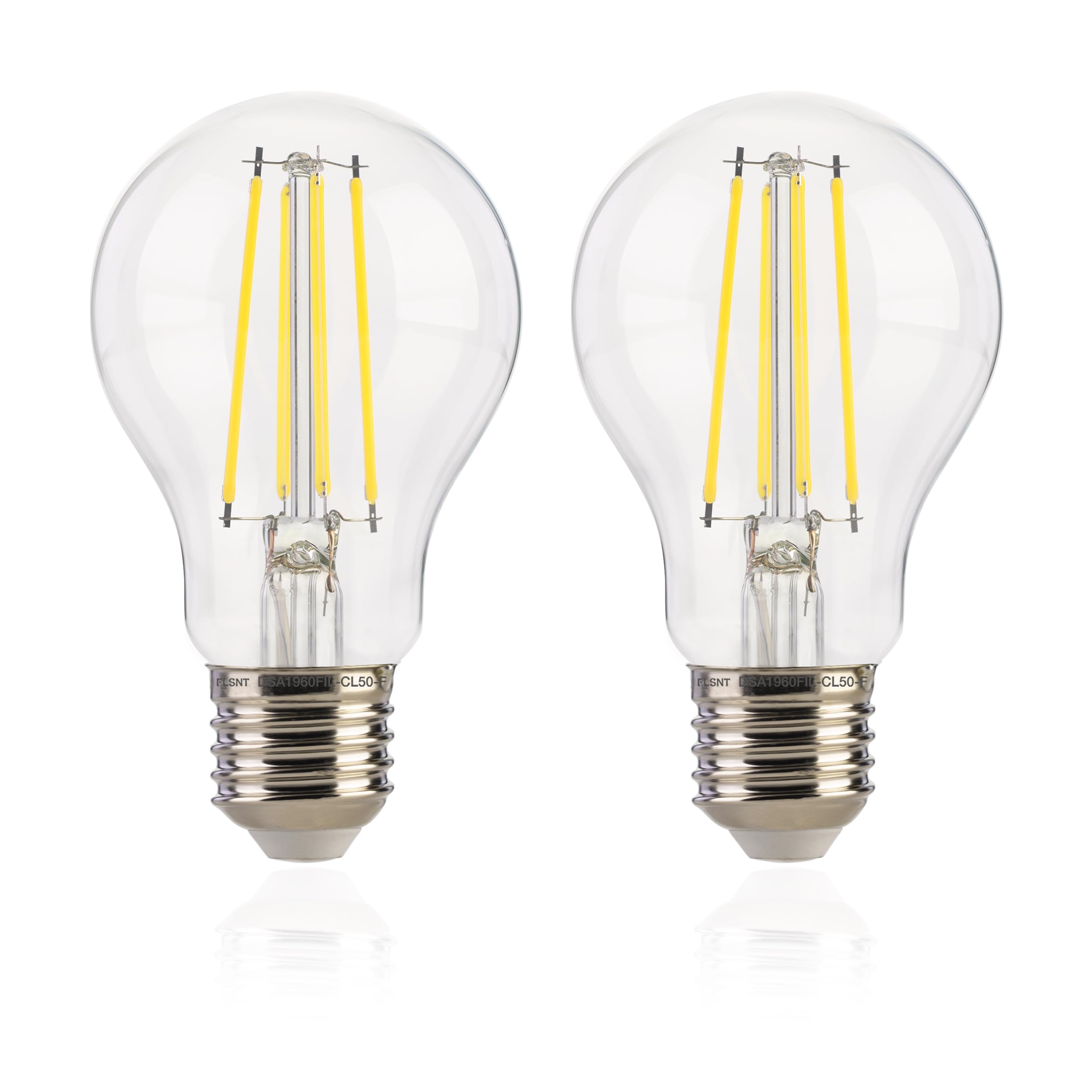 FLSNT A19 LED Light Bulb, 5000K Daylight, 7W (60W Equivalent), Vintage Filament, E26 Base, 2 Count