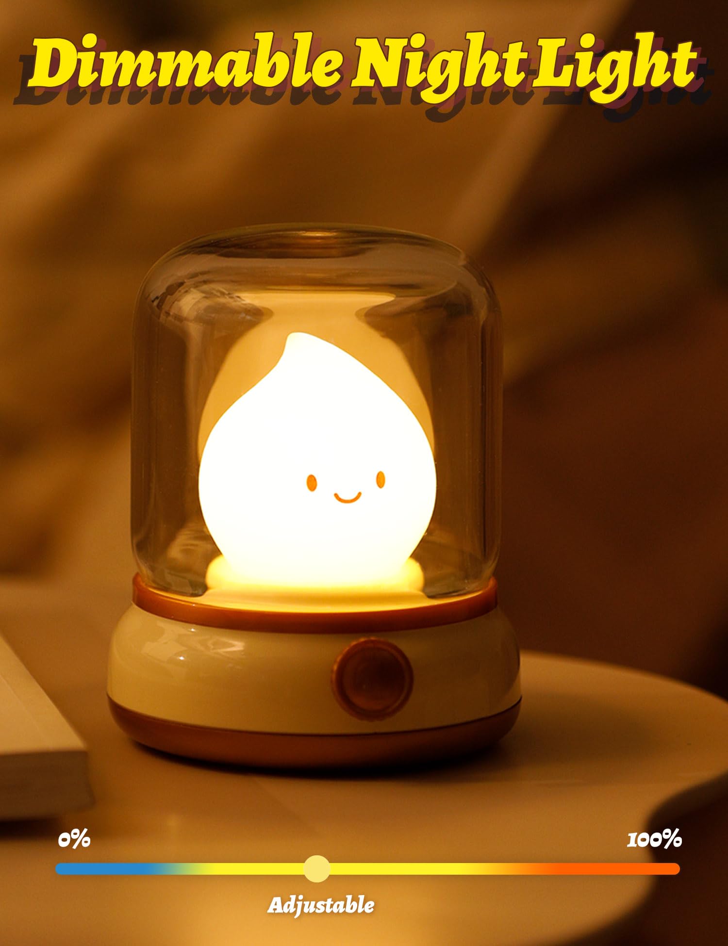 Bandiancy Cute Kerosene Lamp, Emotional Support, Candles Night Light,Led Tealight Candles,Kids Night Light, Room Decor,Candlelight Mode,Kids Gift,