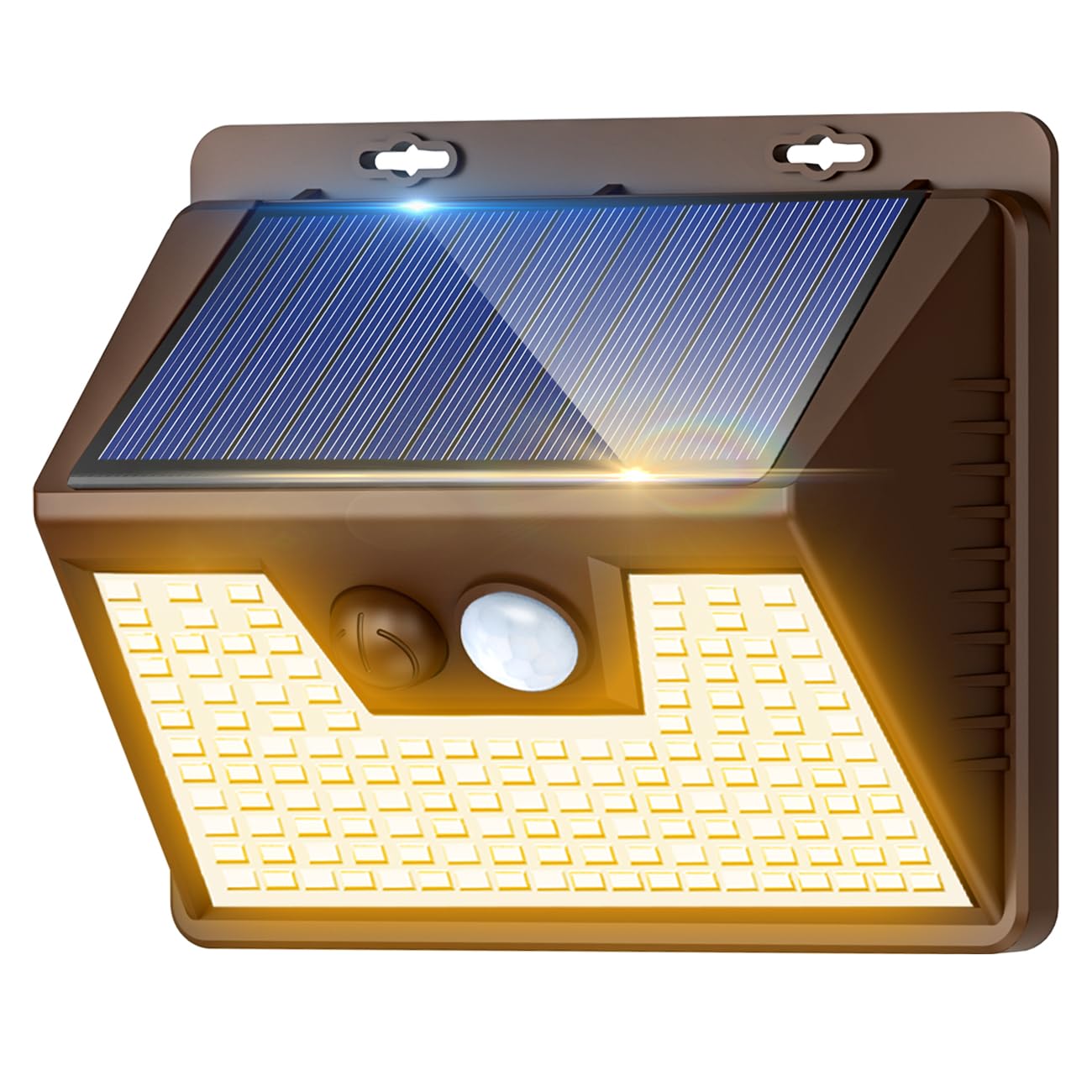 Solar Lights Outdoor 1 Pack, 140Led/3 Modes Motion Sensor Lights Solar Powered, Wireless Ip65 Waterproof Outdoor Wall Lights, Br