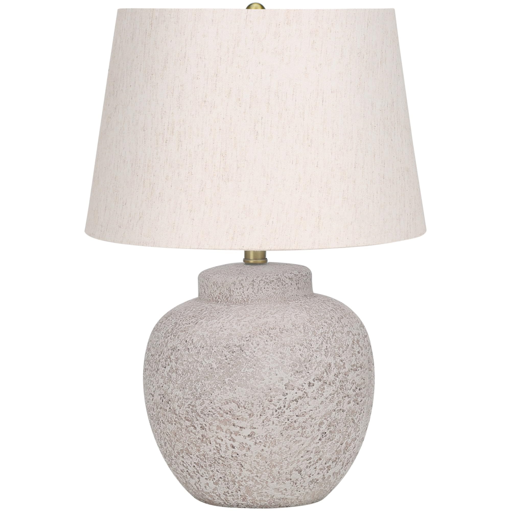 Monarch Specialties 9732 LightingTable Lamp, Cream Concrete, Ivory Shade, Modern Lighting-22 H Table, 15&quot; L x 15&quot; W x 22&quot; H