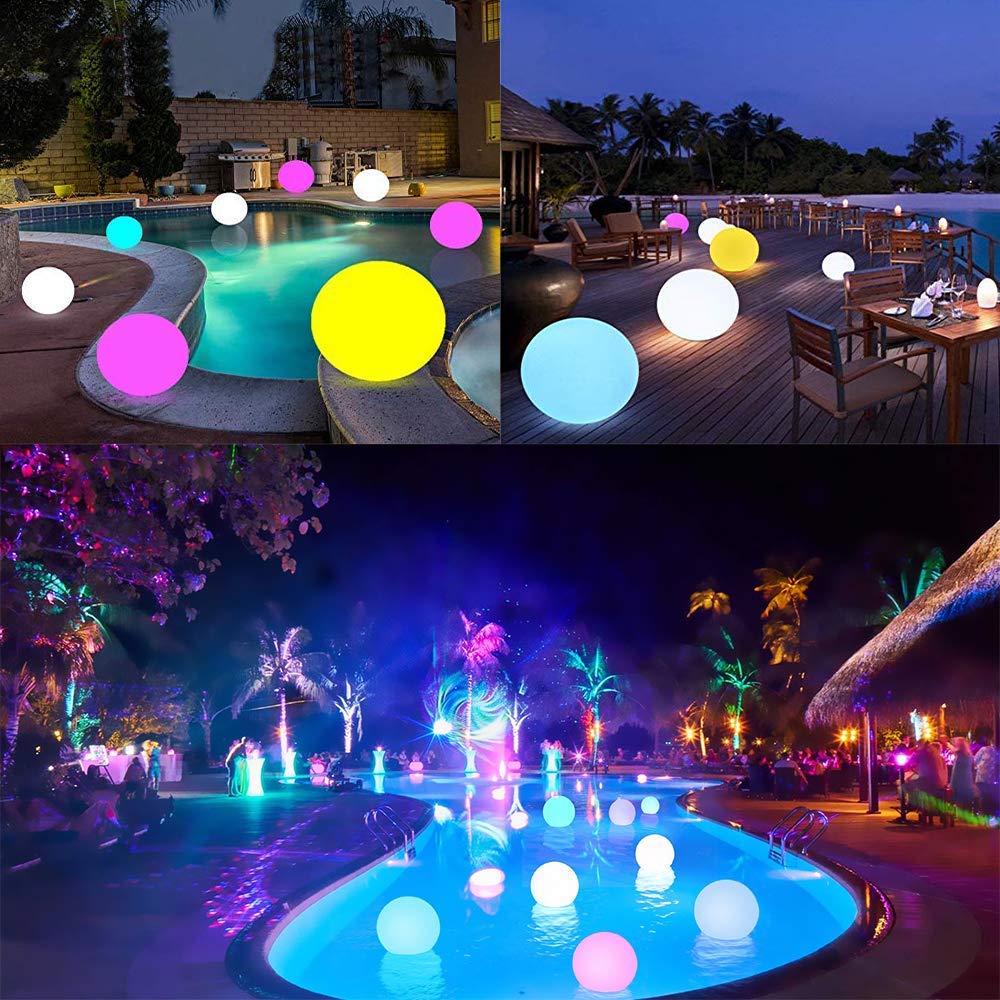 LOFTEK 20-inch LED Dimmable Glow Ball - RGB Color Changing, Waterproof, Rechargeable for Pool, Garden, Nursery Decor