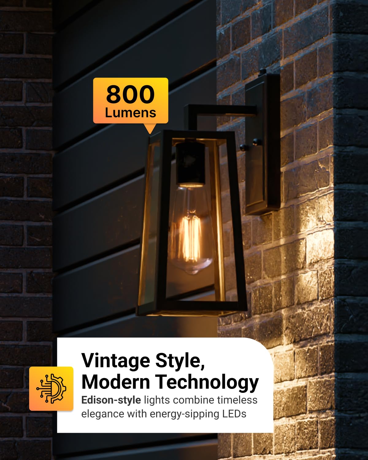 Sunco Dusk To Dawn Led Outdoor Lights Bulb, St64 Edison Style Automatic Light Sensing Bulbs, 800 Lm, 7W (60W Equivalent), 5000K