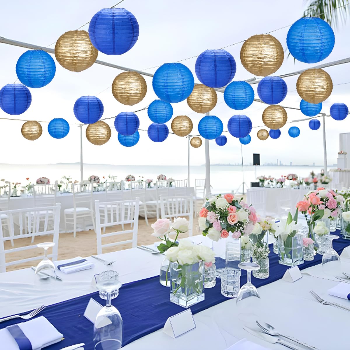 Zilue Paper Lanterns Party Decorations, Round Hanging Paper Lanterns Decorations For Graduation Anniversary Under The Sea Birthd