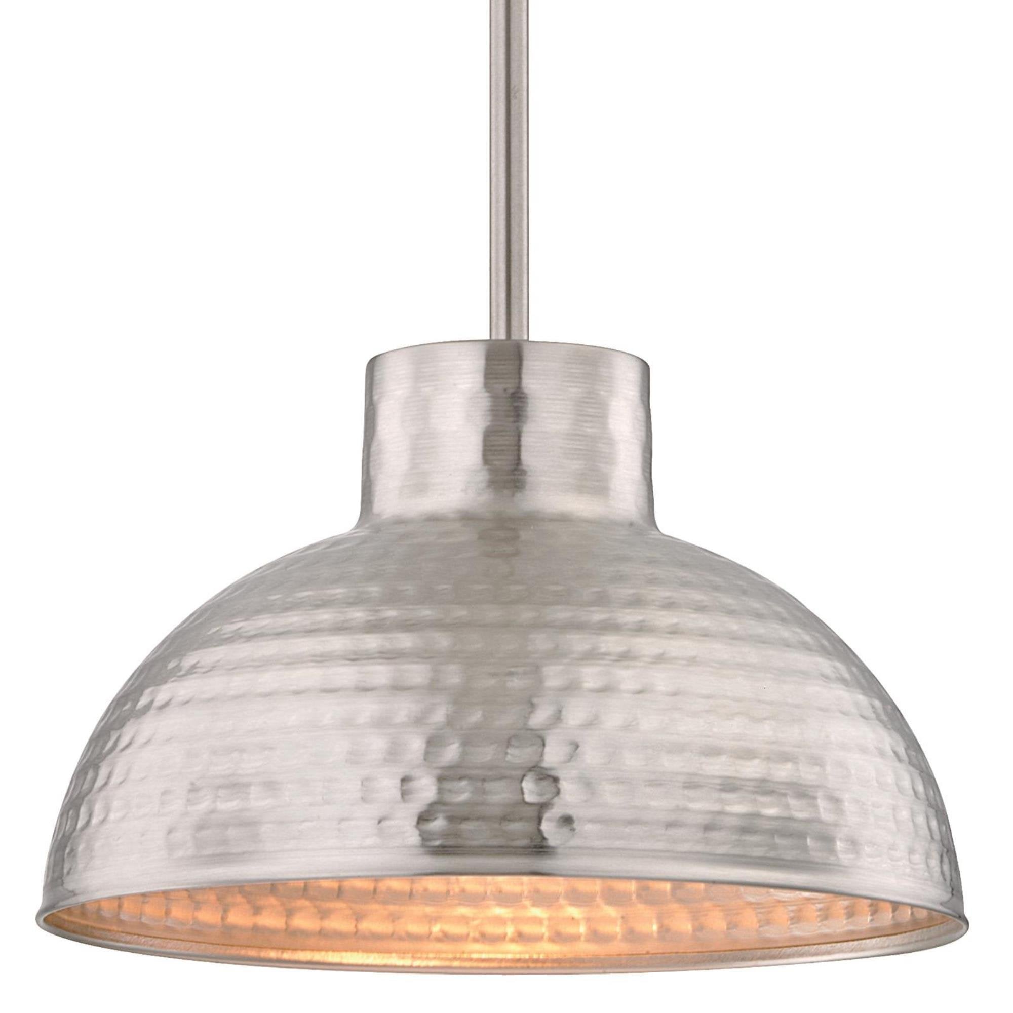 Westinghouse Brushed Nickel 6309600 One-Light Indoor Pendant, Hammered Finish