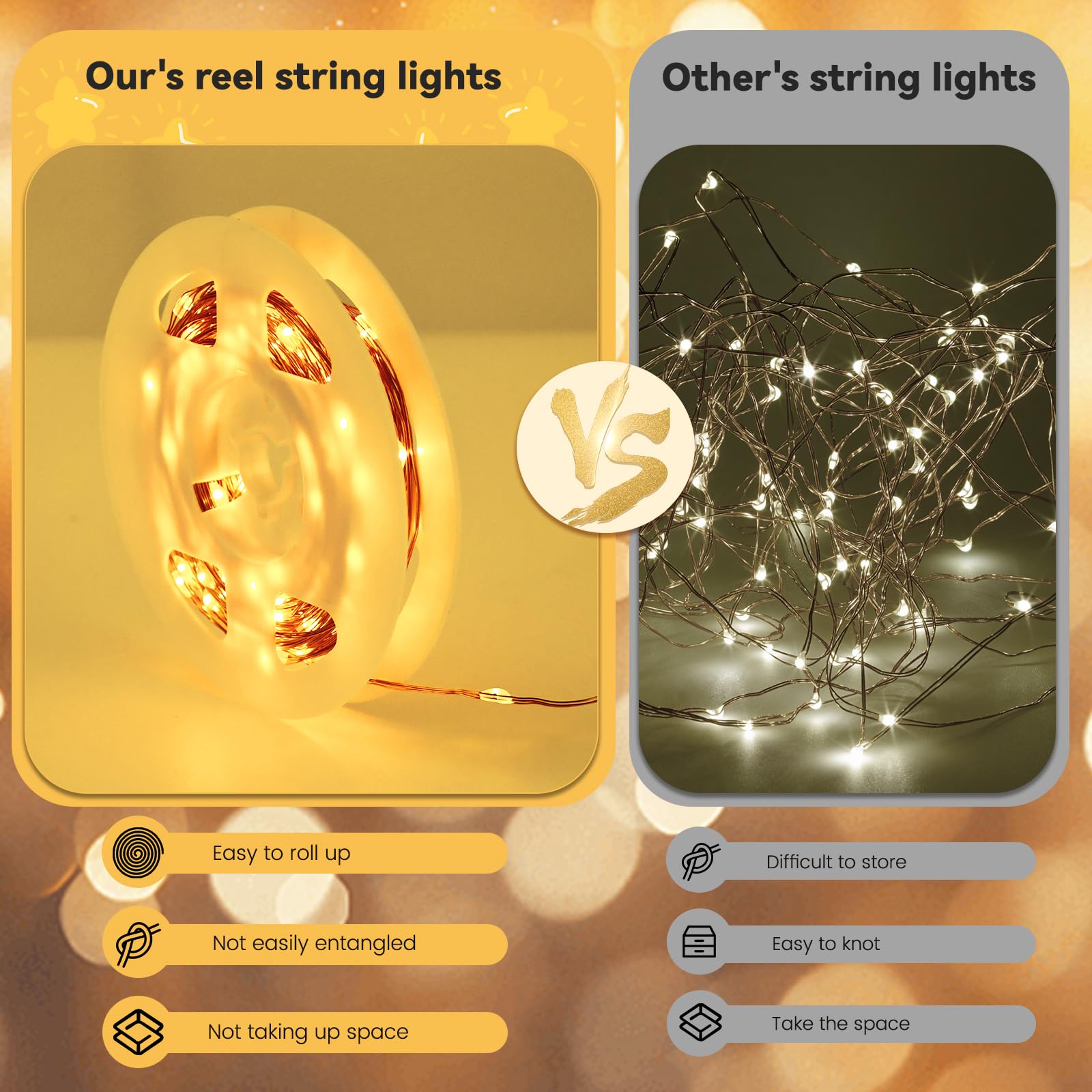 Usb Fairy Lights Plug In, 33Ft 100 Led Twinkle String Lights With Remote And Timer 8 Modes Waterproof Copper Wire Starry Lights