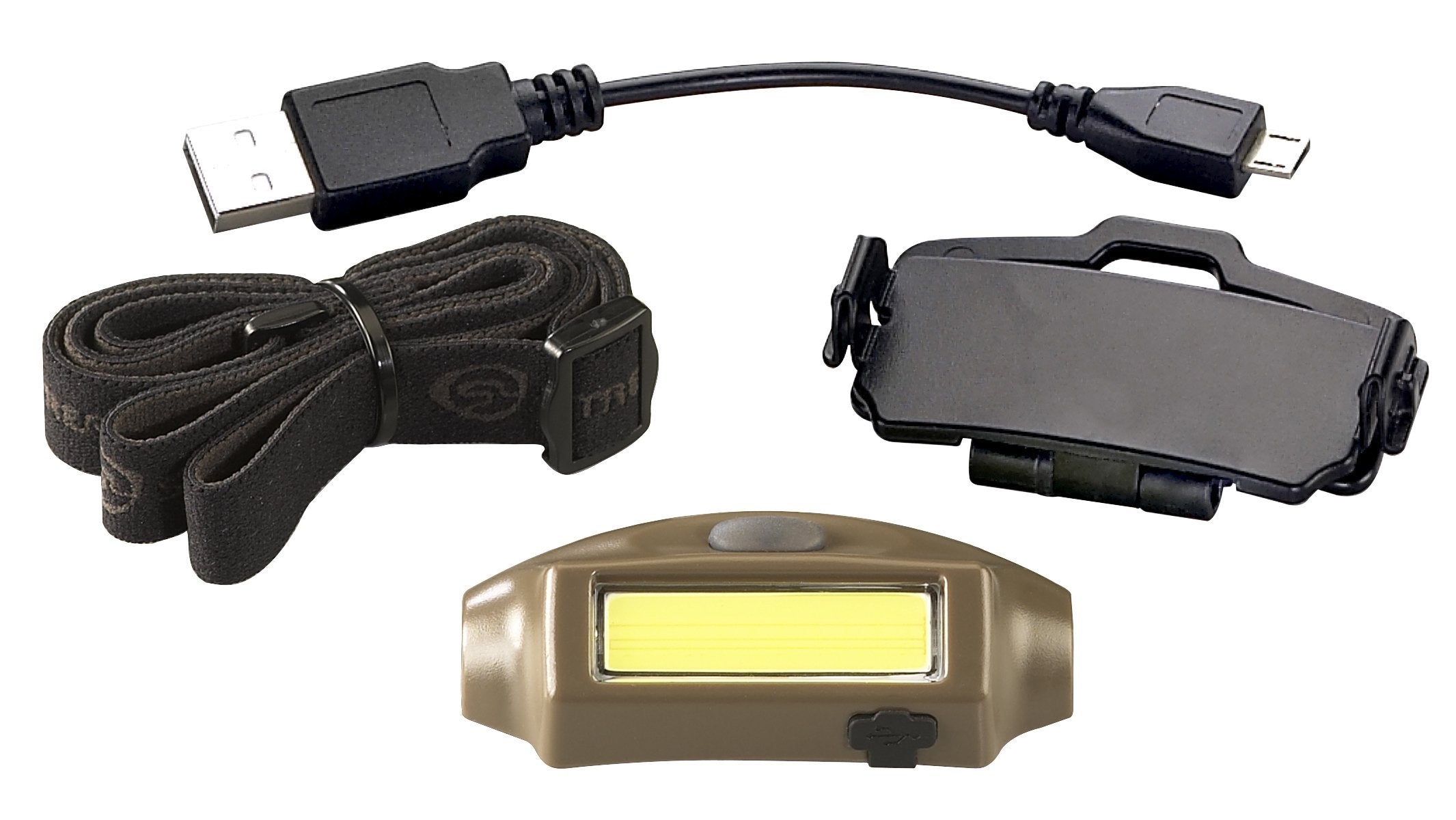 Streamlight 61705 Bandit 180-Lumen Rechargeable Headlamp With White And Red Leds And Usb Cord, Hat Clip & Elastic Headstrap, Red