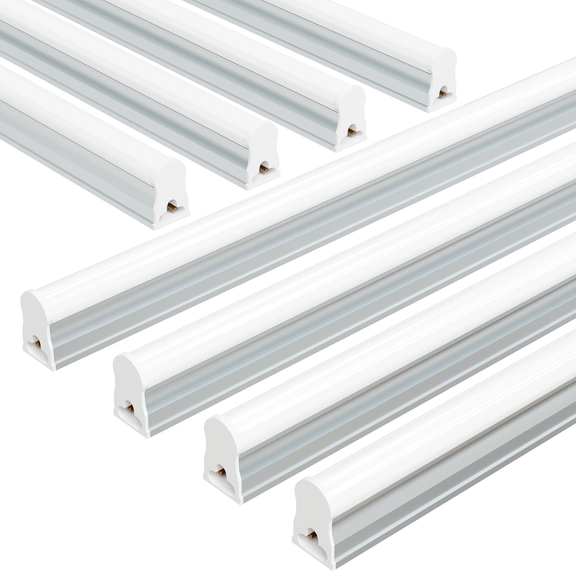 Ensenior 8-Pack T5 LED Shop Lights, 4FT 2000LM 6500K Super Bright White Integrated Single Fixture, 20W Linkable Utility Commerci