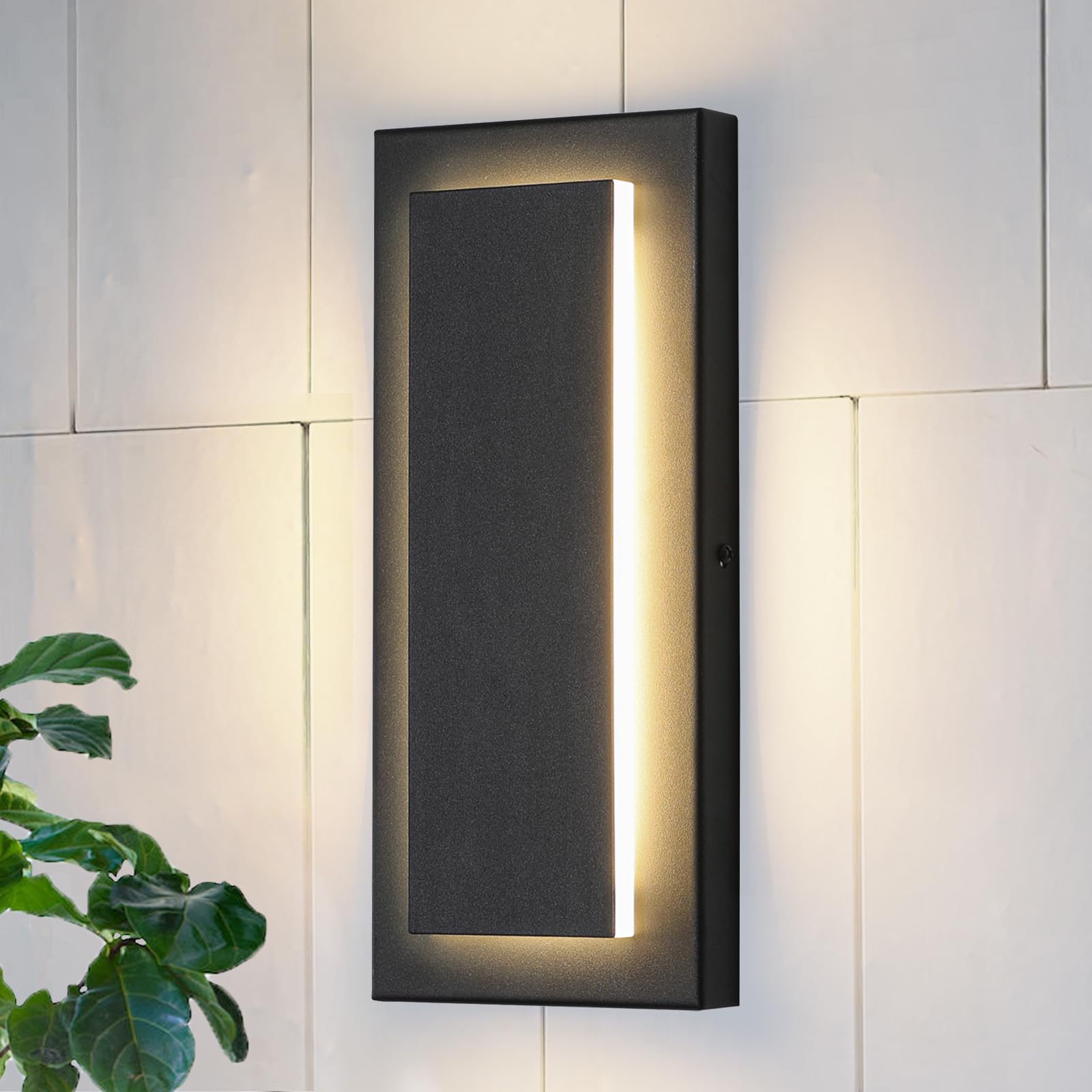 Zsmaiku 11.8'' Outdoor Wall Lights, Black Led Wall Sconces,Waterproof Wall Lighting, Exterior Light Fixtures Wall Mount, 3000K W