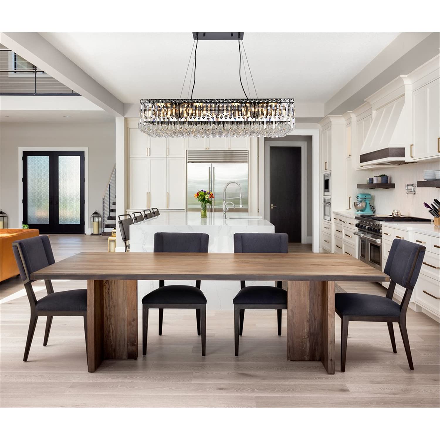 Elegant Lighting Maxime 36&quot; Black Metal & Crystal Chandelier - Luxurious Home Illumination