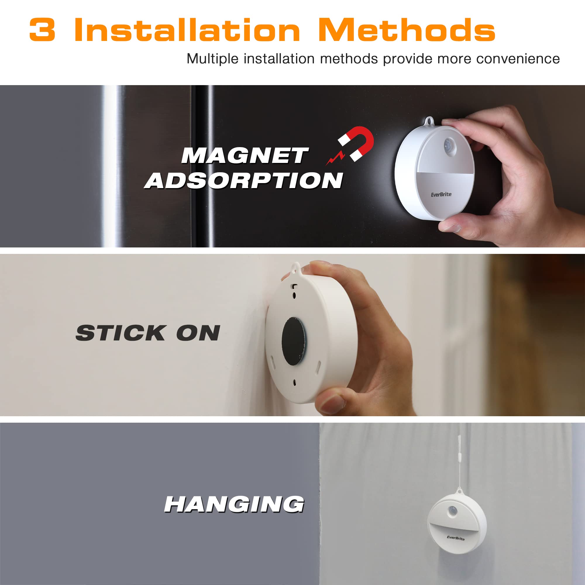 Everbrite Led Motion Sensor Night Light, Automated On & Off, Cool White Motion Activated Led Night Light For Kitchen, Bathroom,