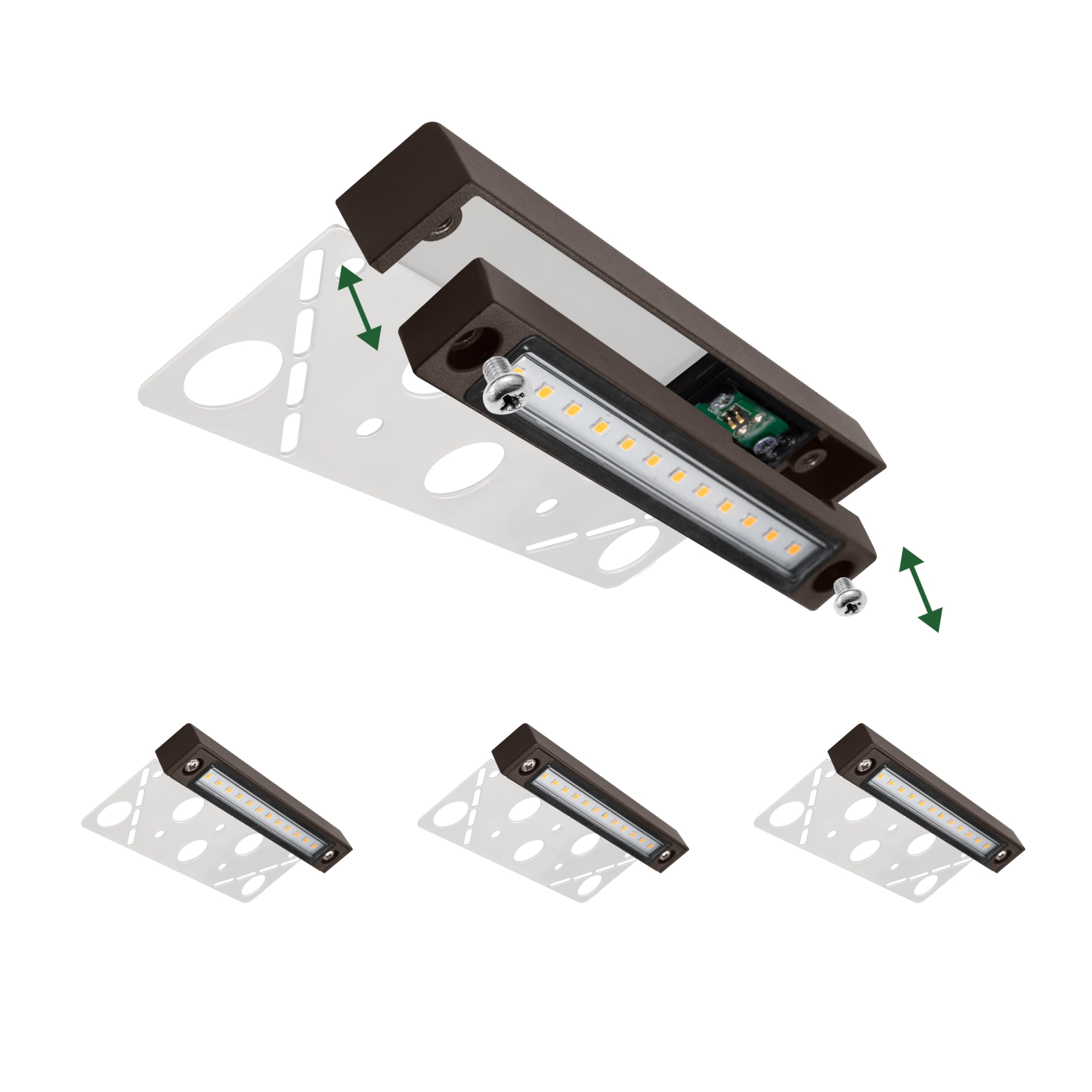 Gkoled 4-Pack Replaceable 6.8'' Led Hardscape Lights, Low Voltage Retaining Wall Light, Paver Wall Hardscape Lighting, Outdoor L