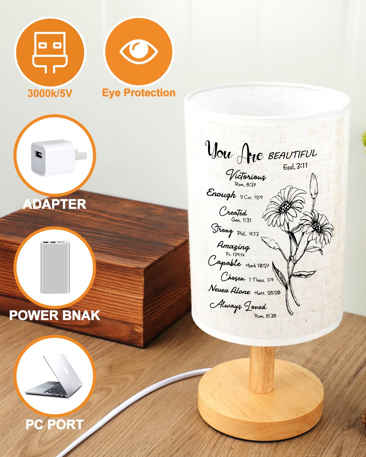 Souhoney Christian Gifts For Women Faith, Bedroom Bedside Decor Lamp Christian Confirmation Gifts For Teen Girls, Inspiration Re