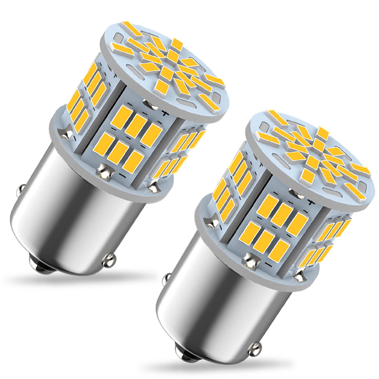 Melphan-Auto 1156 LED Bulbs, Warm White, 54SMD, 2pcs, 12V-24V, for Truck Car Backup Reverse Lights, Tail Parking Lights