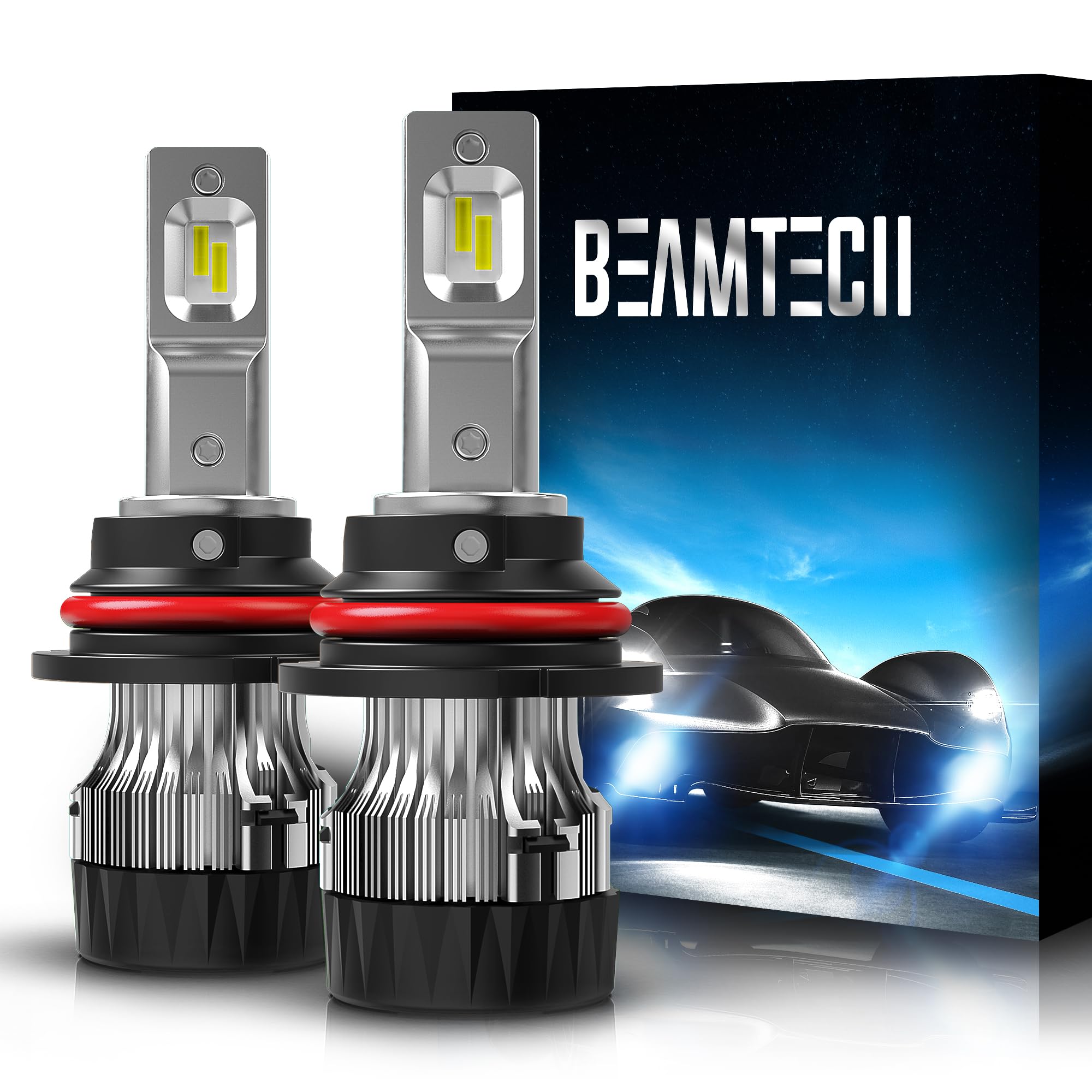 BEAMTECH HB5 Fog Light Bulbs, 6500K, Aluminum, Compatible with 90-07 ATV/UTV, Size 9007