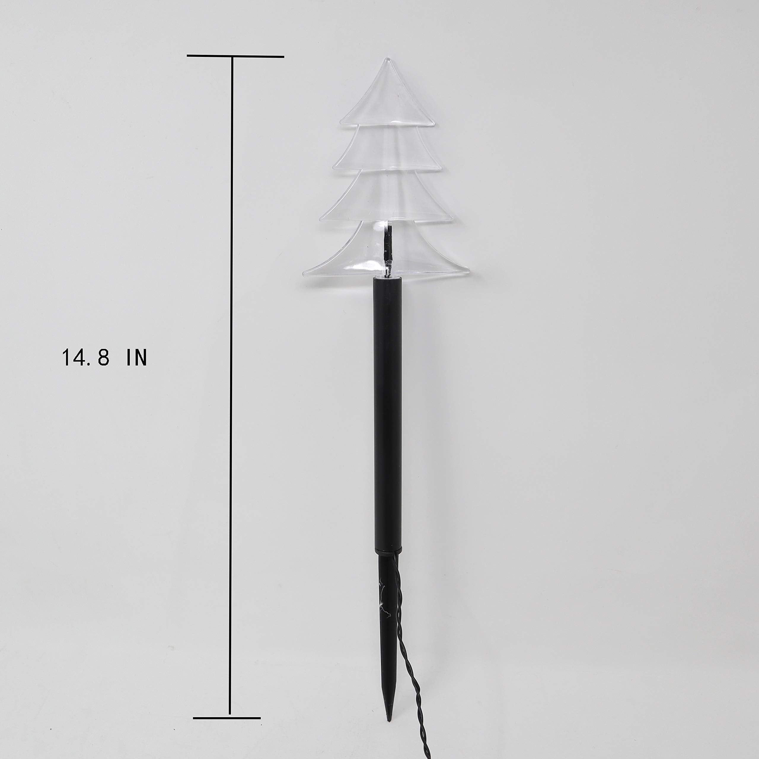 Fuchsun $$$ Christmas Pathway Lights Decorative Garden Display Led Light 5 Pieces Warm White Battery Operated For Indoor And Outdoor Holiday Decoration-Tree