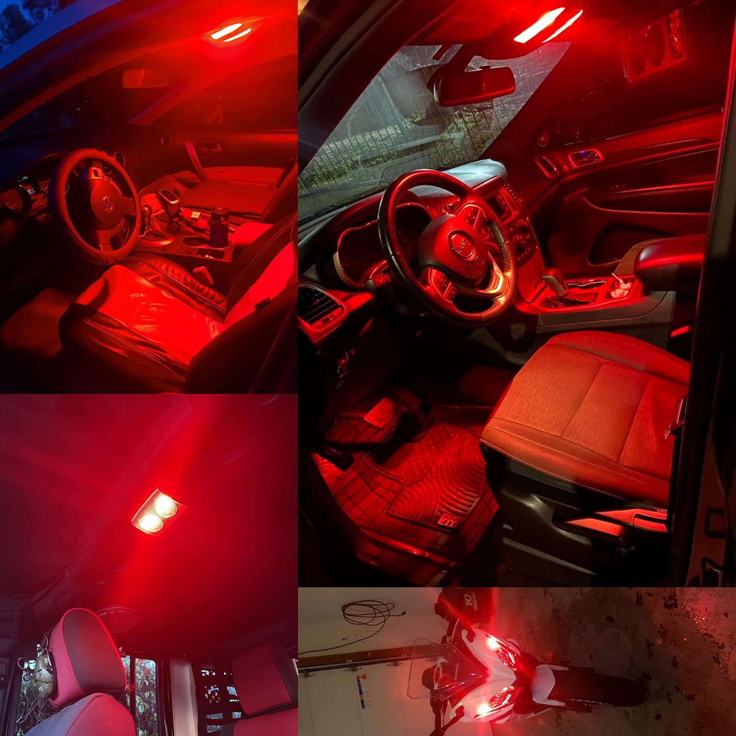 Alla Lighting T10 LED Bulbs W5W 2825, Super Bright Red, 12V, Model ALL-T10-3014-18R, Ideal for Cars, Trucks, Interior and