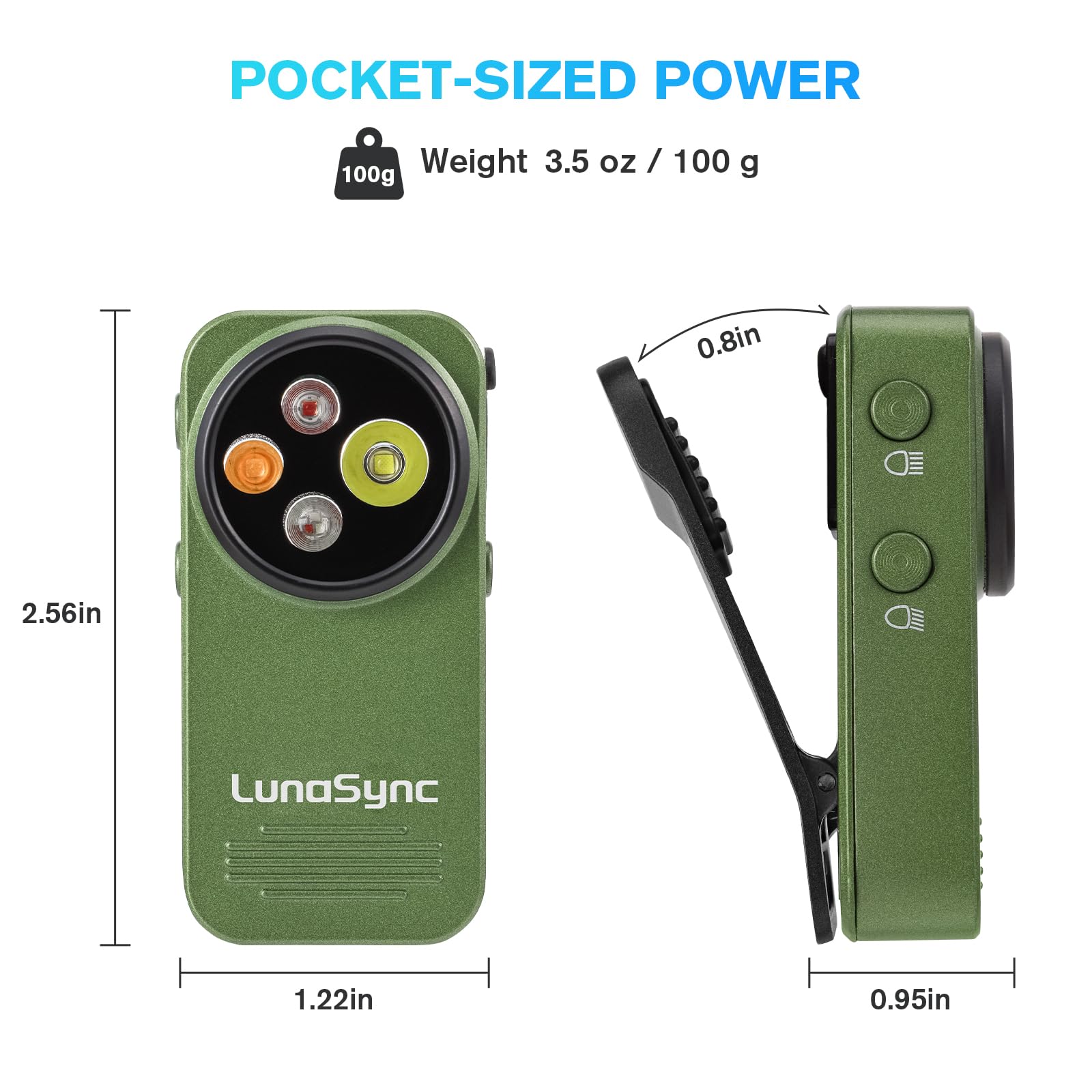 Lunasync Edc Flashlight Clip-On Light, Rechargeable 600 Lumens With Type-C, Portable Magnetic Keychain Flashlights For Signaling