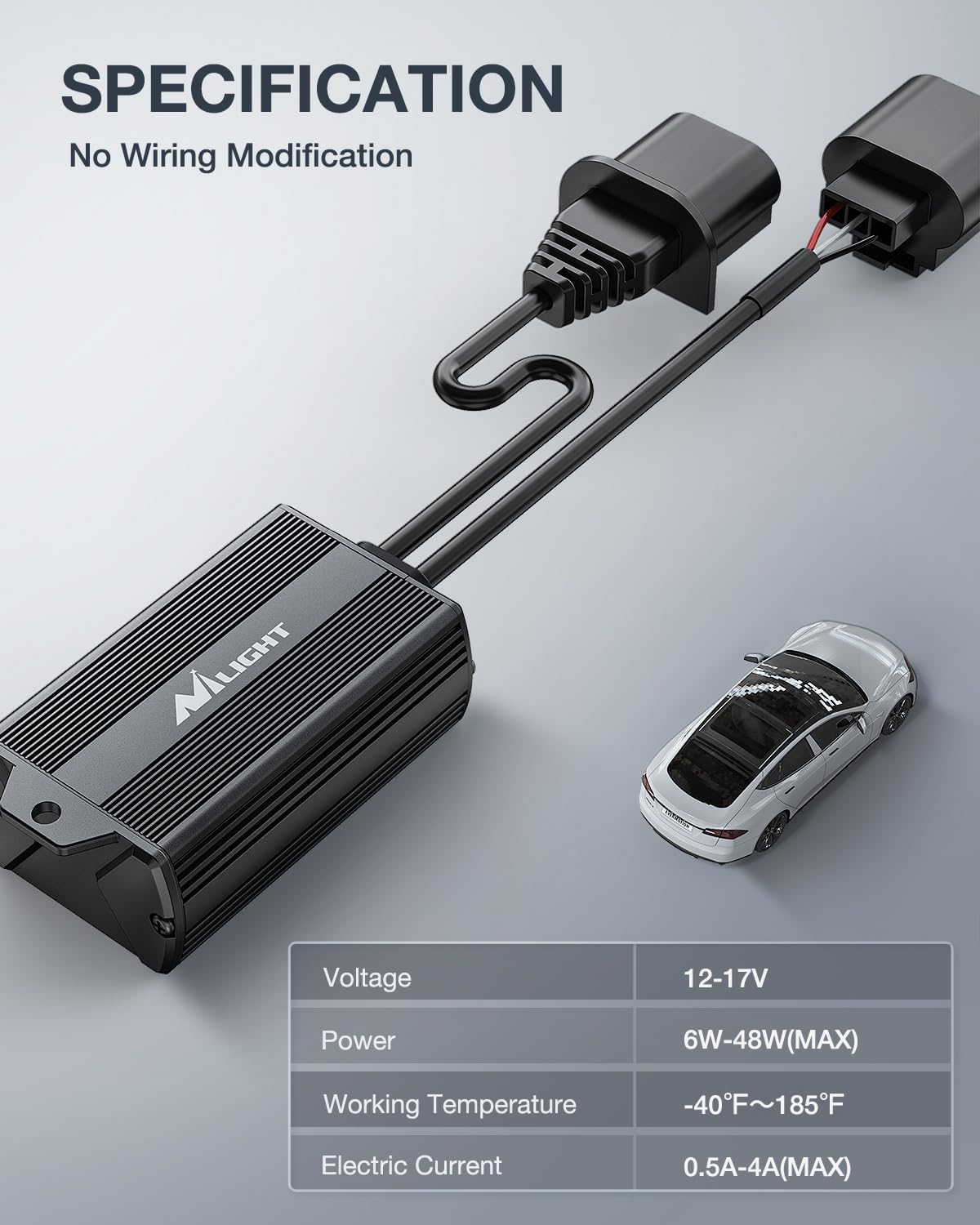 Nilight H13/9008 LED CANbus Decoder - Anti-Flickering Harness Error Free Resistor Capacitor for LED Bulb, Pack of 2