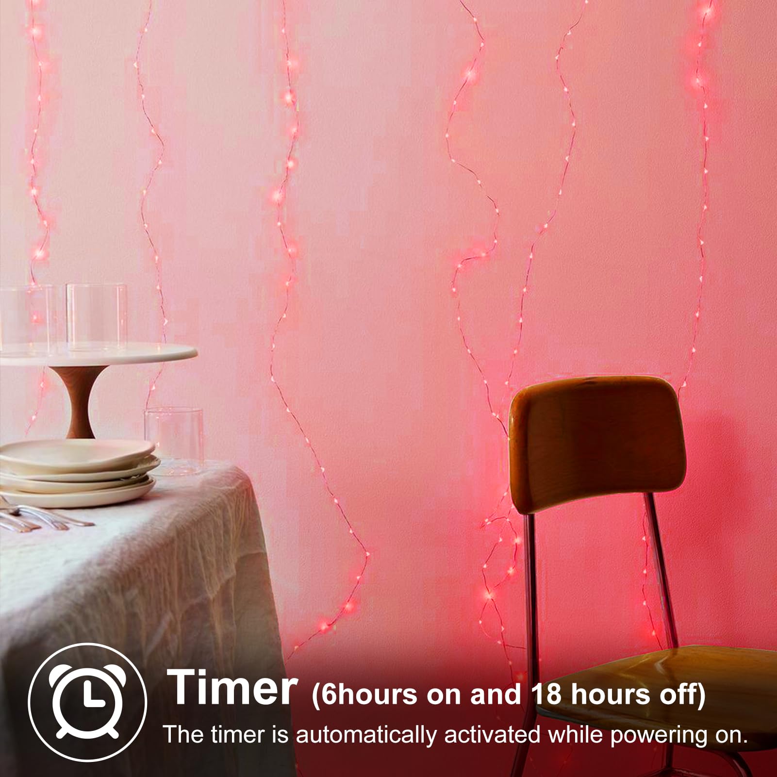 2 Pack Fairy Lights Battery Operated 200 Led 66Ft Silver Wire Starry String Lights Auto Timer 8 Modes Waterproof Mini String Lig