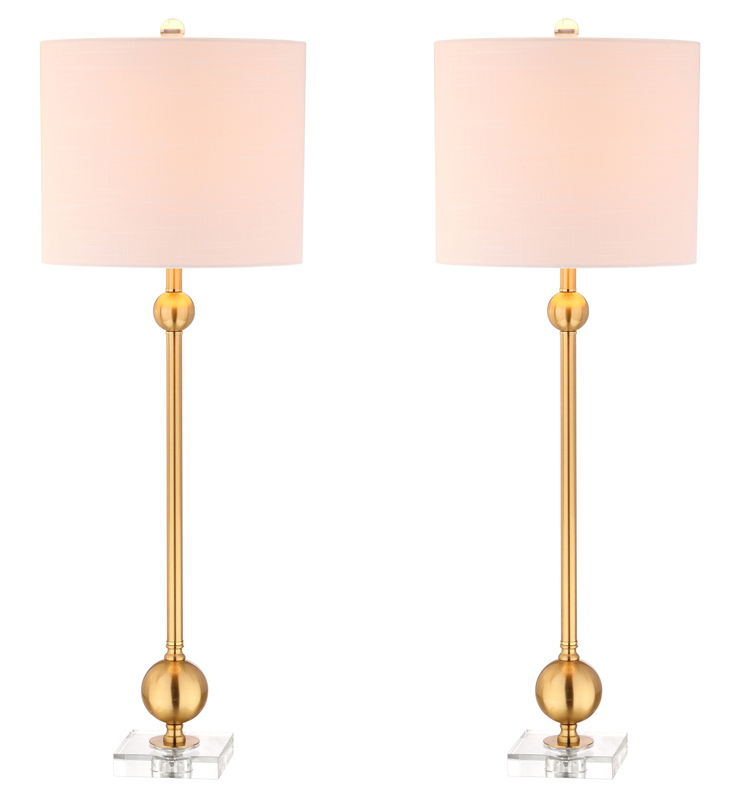 JONATHAN Y JYL2010A-SET2 Set of 2 Table Lamps Hollis 34'' Metal LED Table Lamp Modern Contemporary Glam Bedside Desk Nightstand 