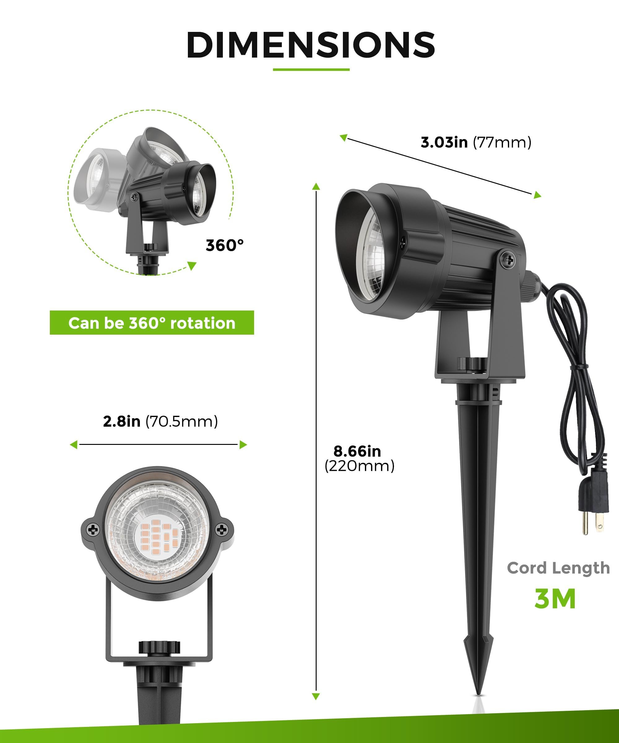 L Lohas Led 10W Dusk To Dawn Outdoor Lighting  Auto On/Off 3000K Landscape Spot Lights Outdoor  Ip66 Waterproof Spot Lights For Yard  Garden  House  Pathway  Plant  Ul Listed (2 Pack)