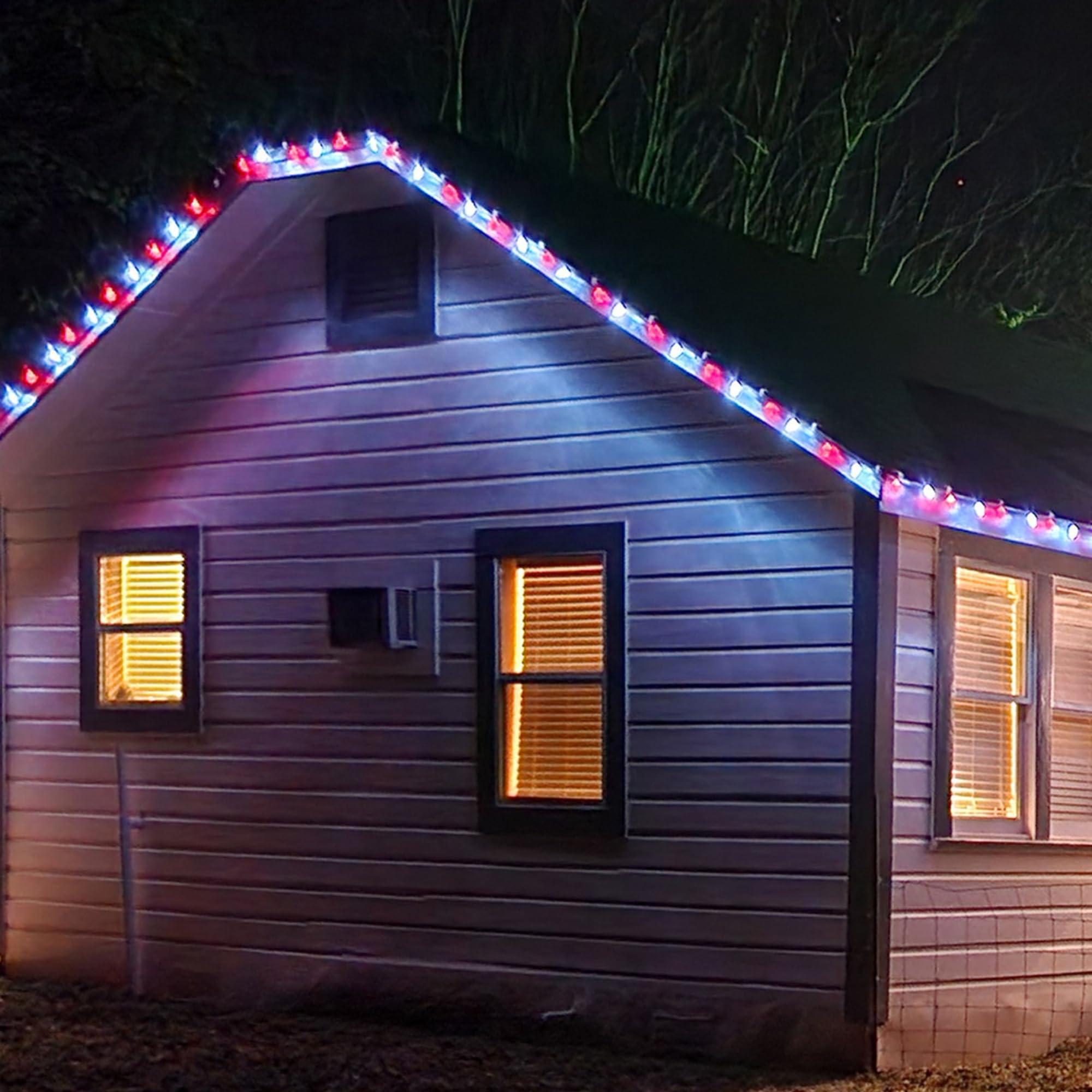 Dazzle Bright C9 Christmas String Lights, 100 Led Waterproof Red & White Fairy Lights, 66 Ft