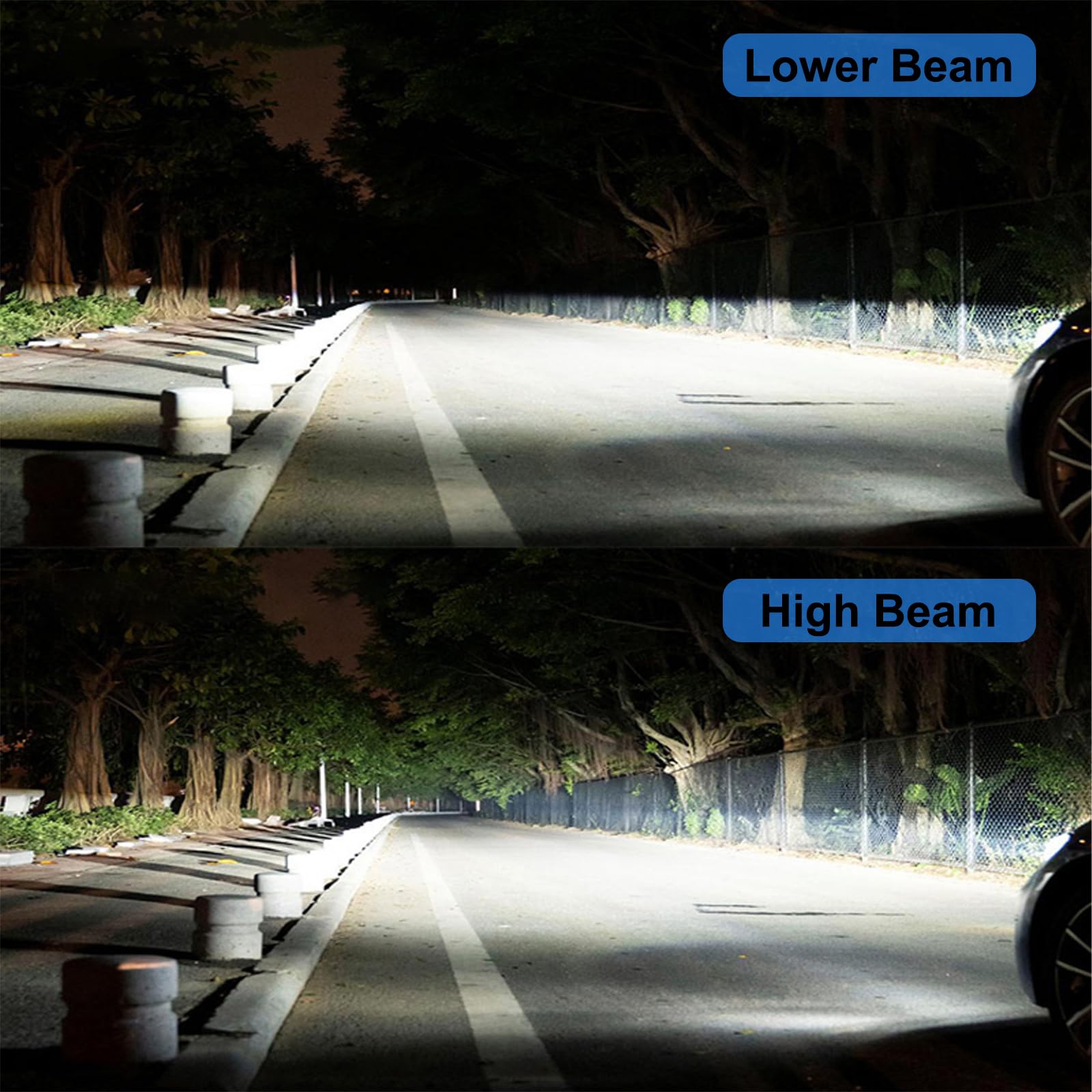 AHOBXD H4 Light Bulbs Super Bright 55000LM 6500K White Plug and Play H4/9003 Model Pack of 2