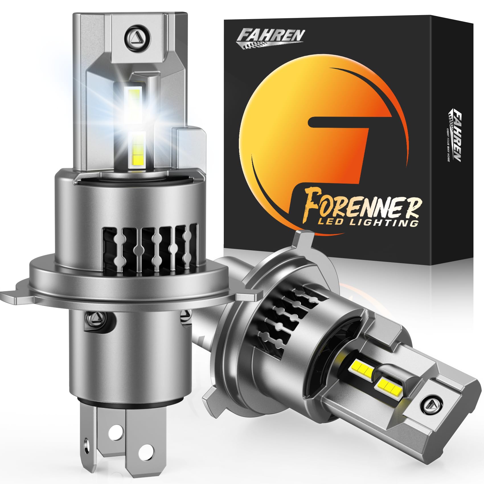 forenner H4 LED Bulb, 60000LM Super Bright, Perfect Beam Pattern, Pack of 2