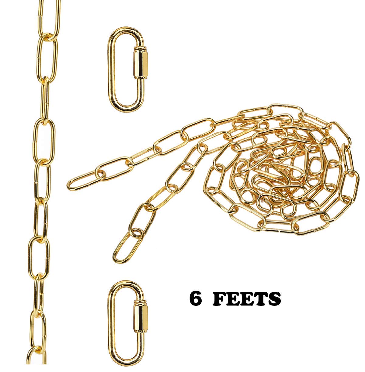 S Sangle Sopffy Vintage Canopy Kit & Pendant Light Fixture, 6Ft Heavy Duty Pure Gold