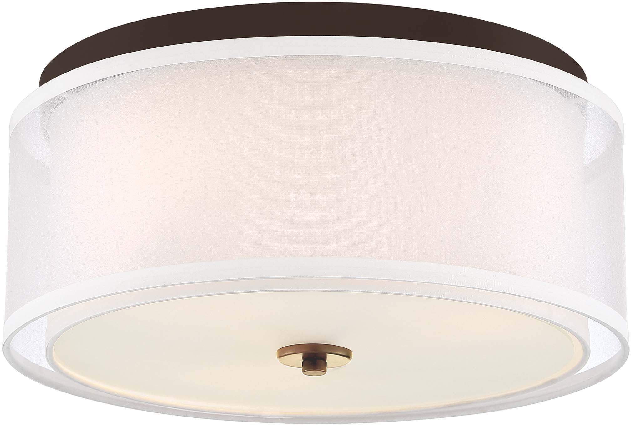 Minka Lavery Flush Mount Ceiling Light 3-Light 180 Watts 7.75x16.00x16.00 discomfort-reducingted Bronze Model 3078-416