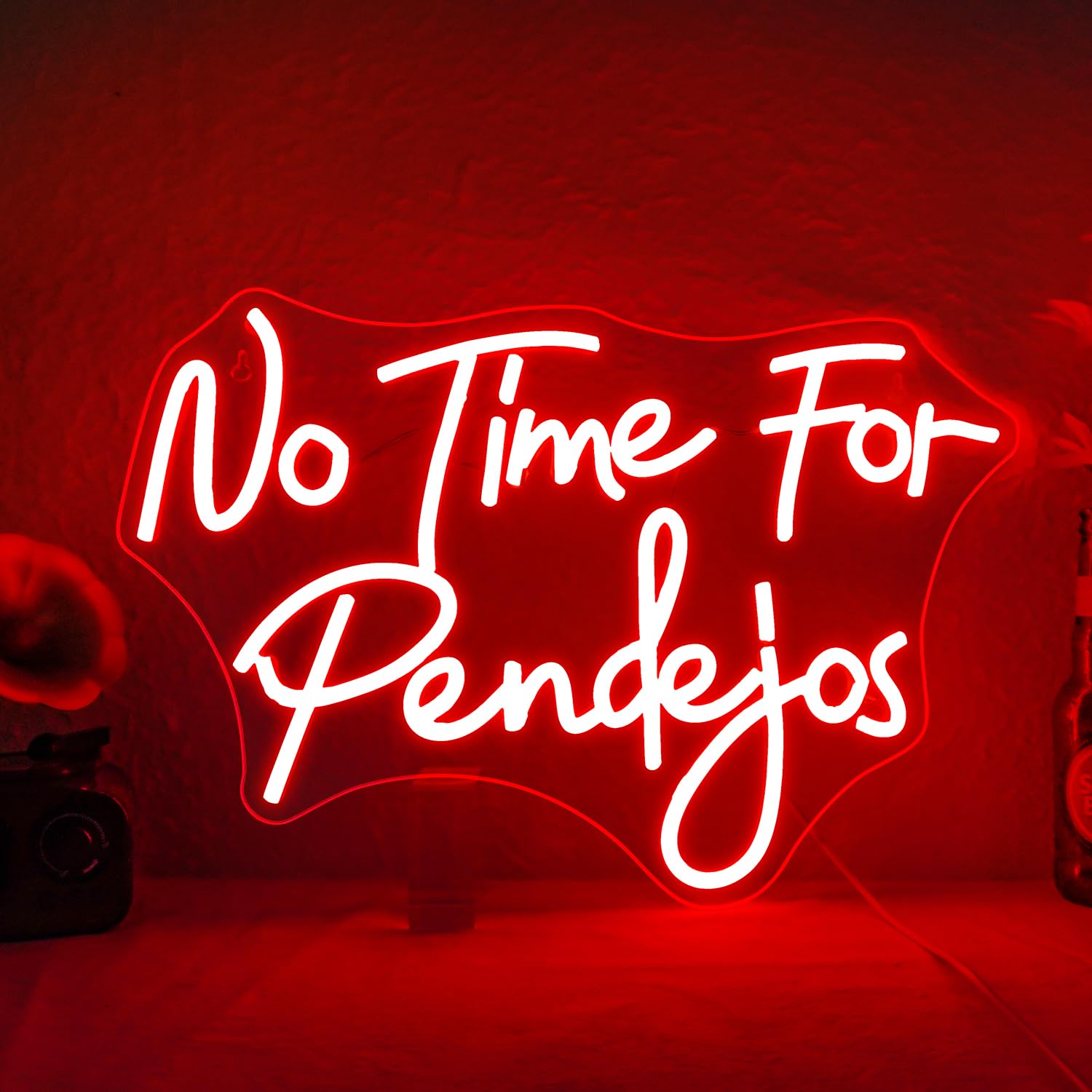 DREAMFORT Neon Sign Red LED Light for Wall Decor, Dimmable, 15inx5in, Acrylic, Spanish Language, Coffee Shop, Classroom Decor