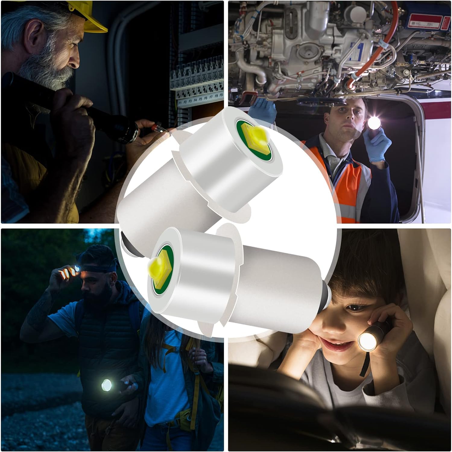 3 Pack Led Flashlight Bulb Replacement Led Bulbs For Conversion Kit 18V 12V 19.2V 6-24 Volt 3W 247Lm Pr2 P13.5S Led Bulb Upgrade