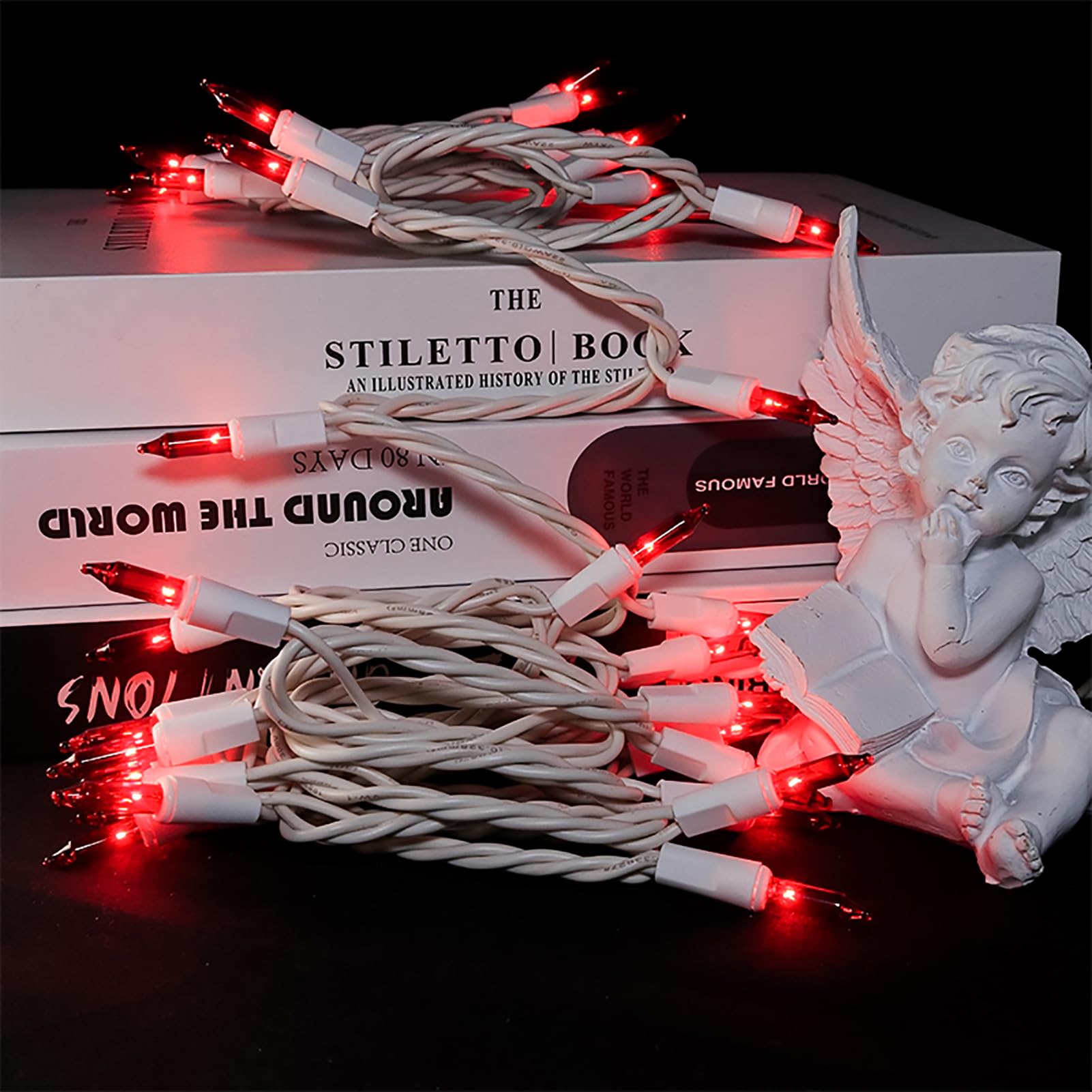 Multi-Sparking Red Christmas String Lights - 35 Count Incandescent Mini Red Christmas Lights For Small Tree, Crafts, Indoor And